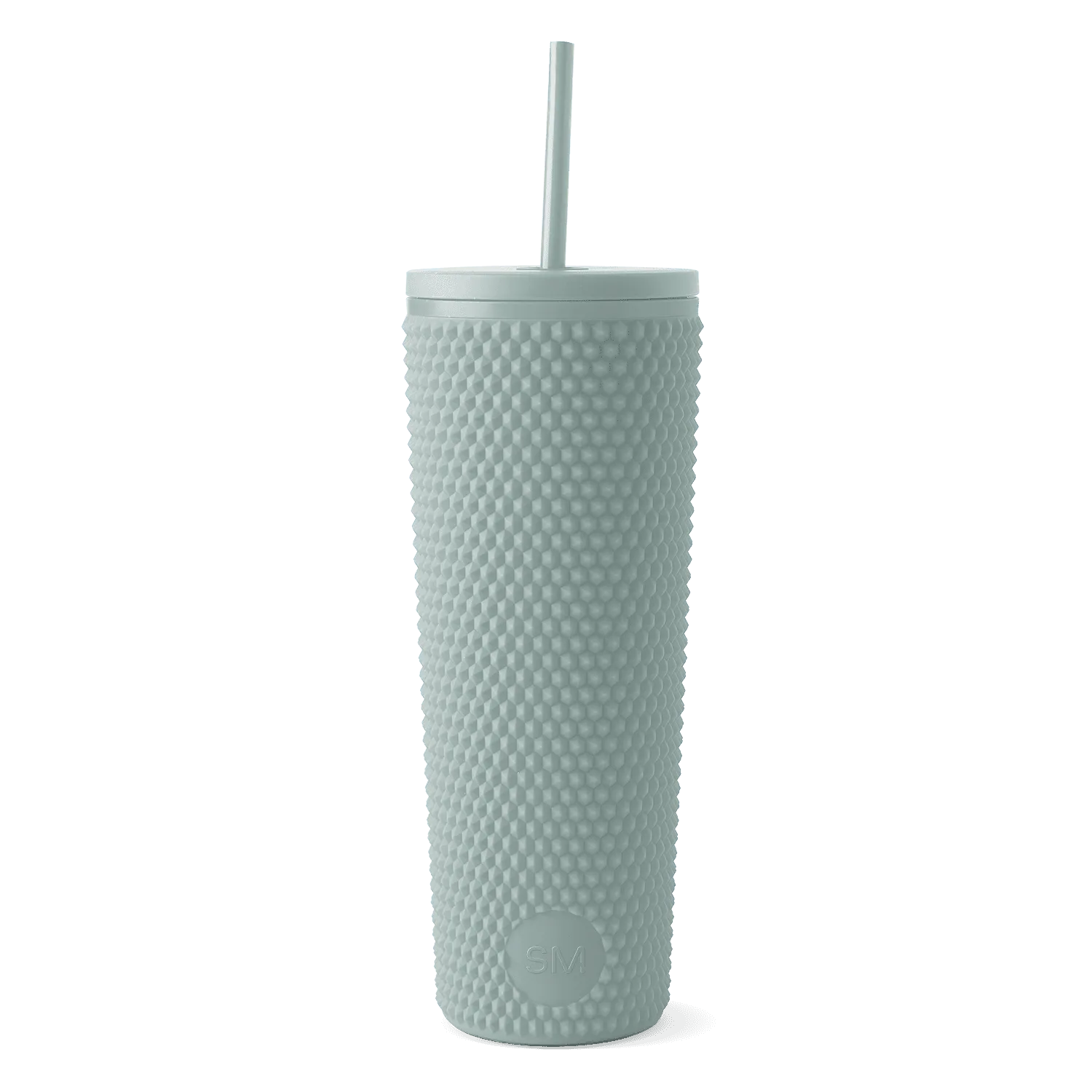 Texturierter Plastik-Klassikbecher mit Strohhalmdeckel