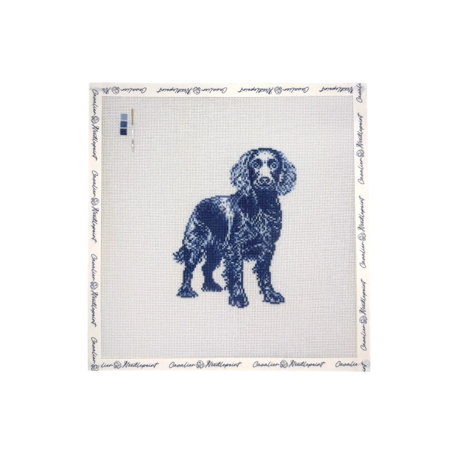 Vintage Blue Toile Boykin Spaniel
