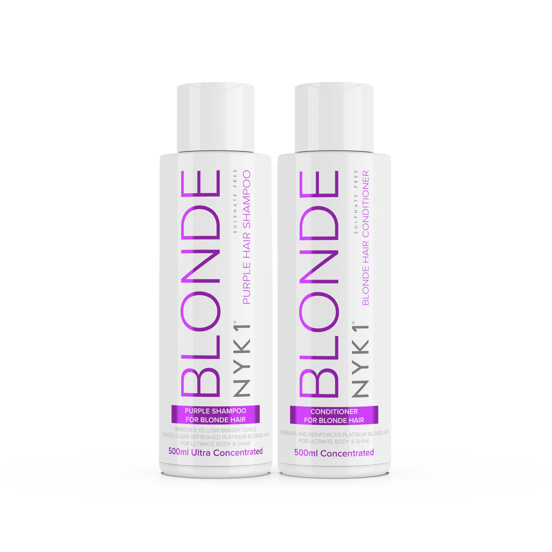 Champú y Acondicionador Morado NYK1 para Cabello Rubio Sin Sulfatos