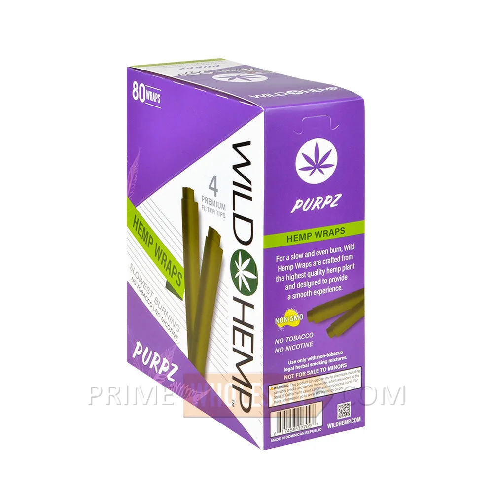Wild Hemp Purpz Pre-Rolled Filter Wraps 99c Pre-Priced 20 Pouches of 4
