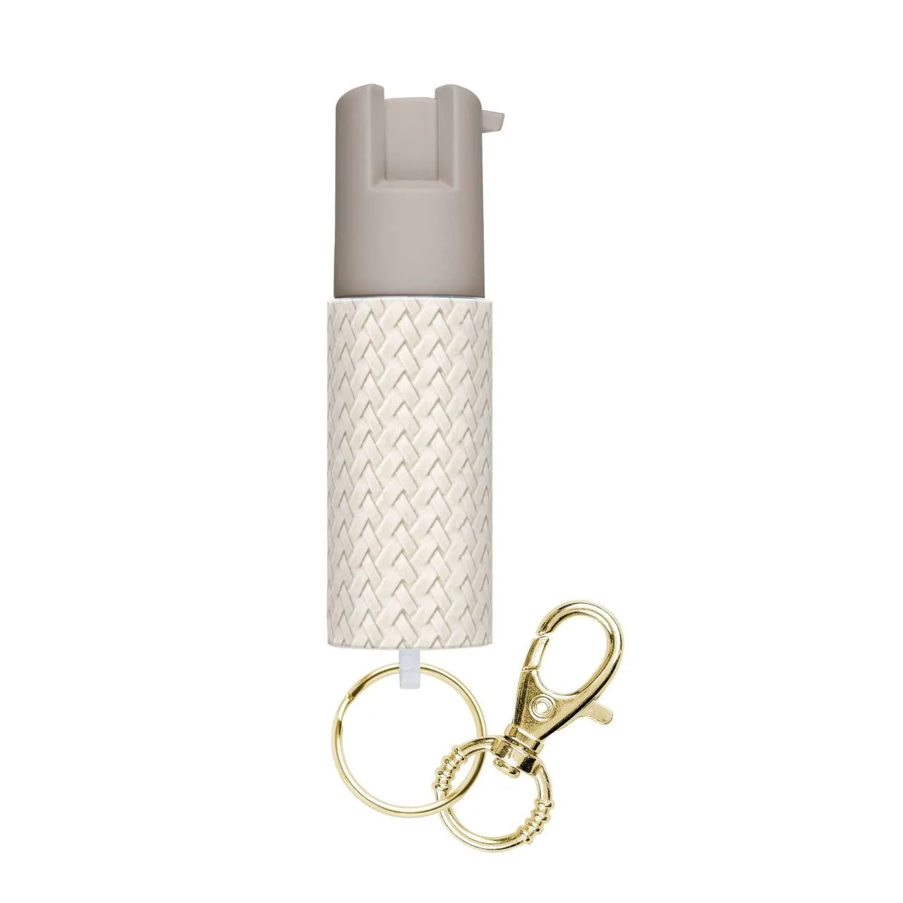 Faux Leather Pepper Spray with Snap-Clip Keychain