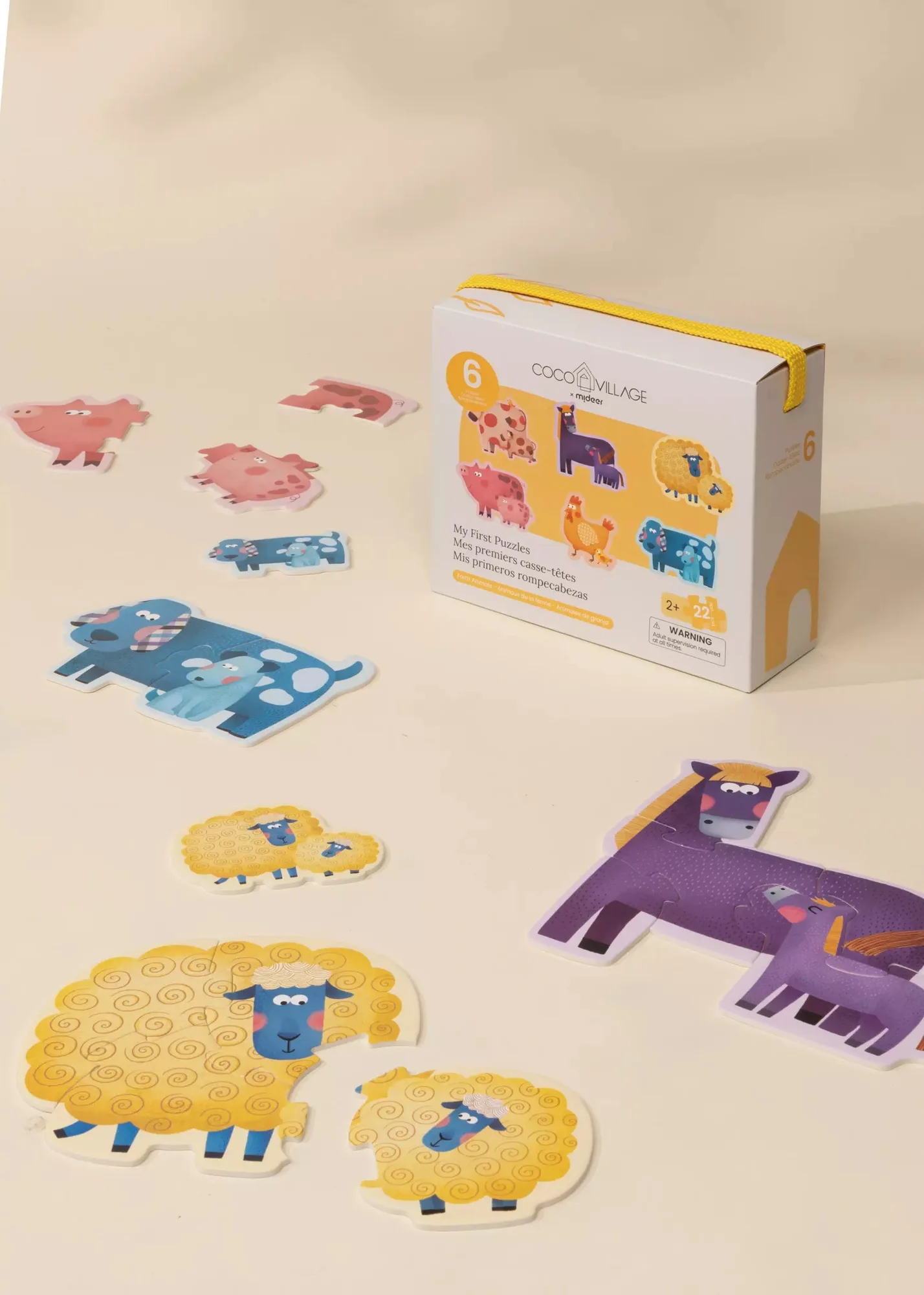 Puzzels introduceren bij peuters: Boerderijdieren set