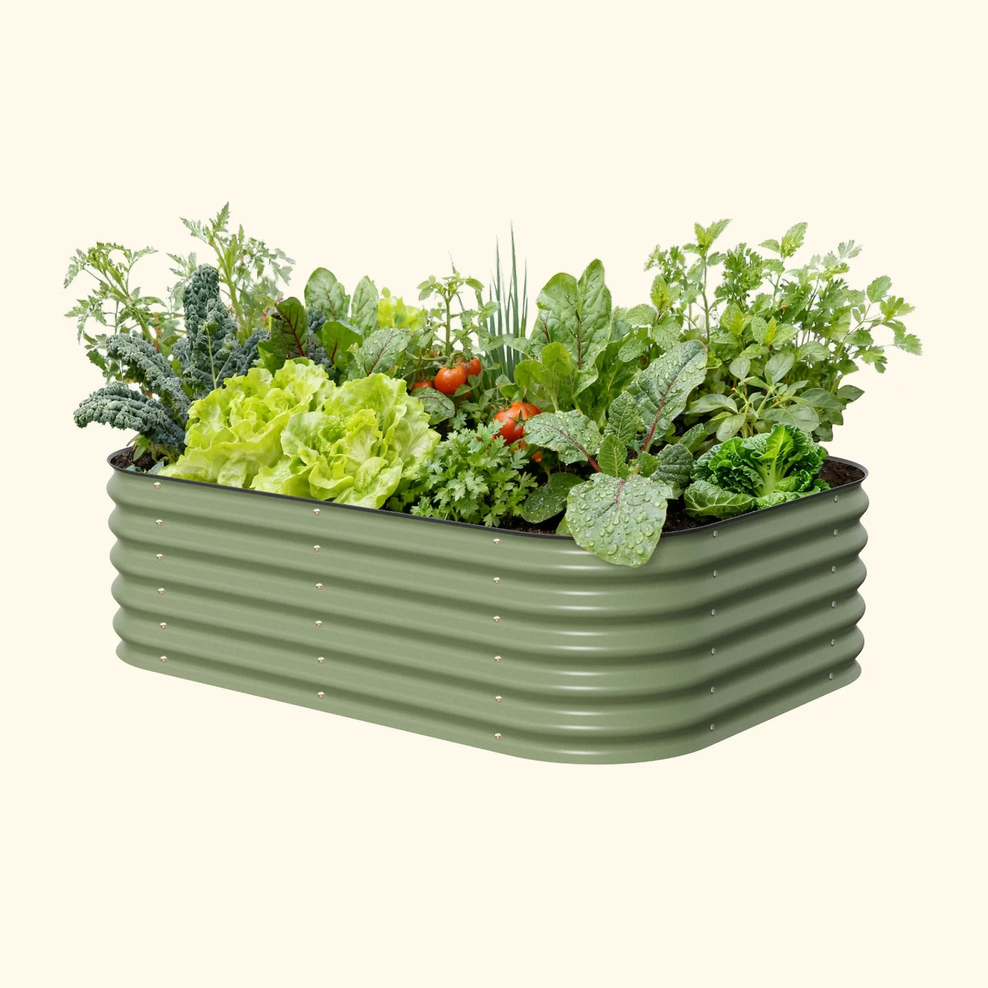 Kit de potager surélevé modulaire en métal, moyen, 6-en-1, 17" de haut