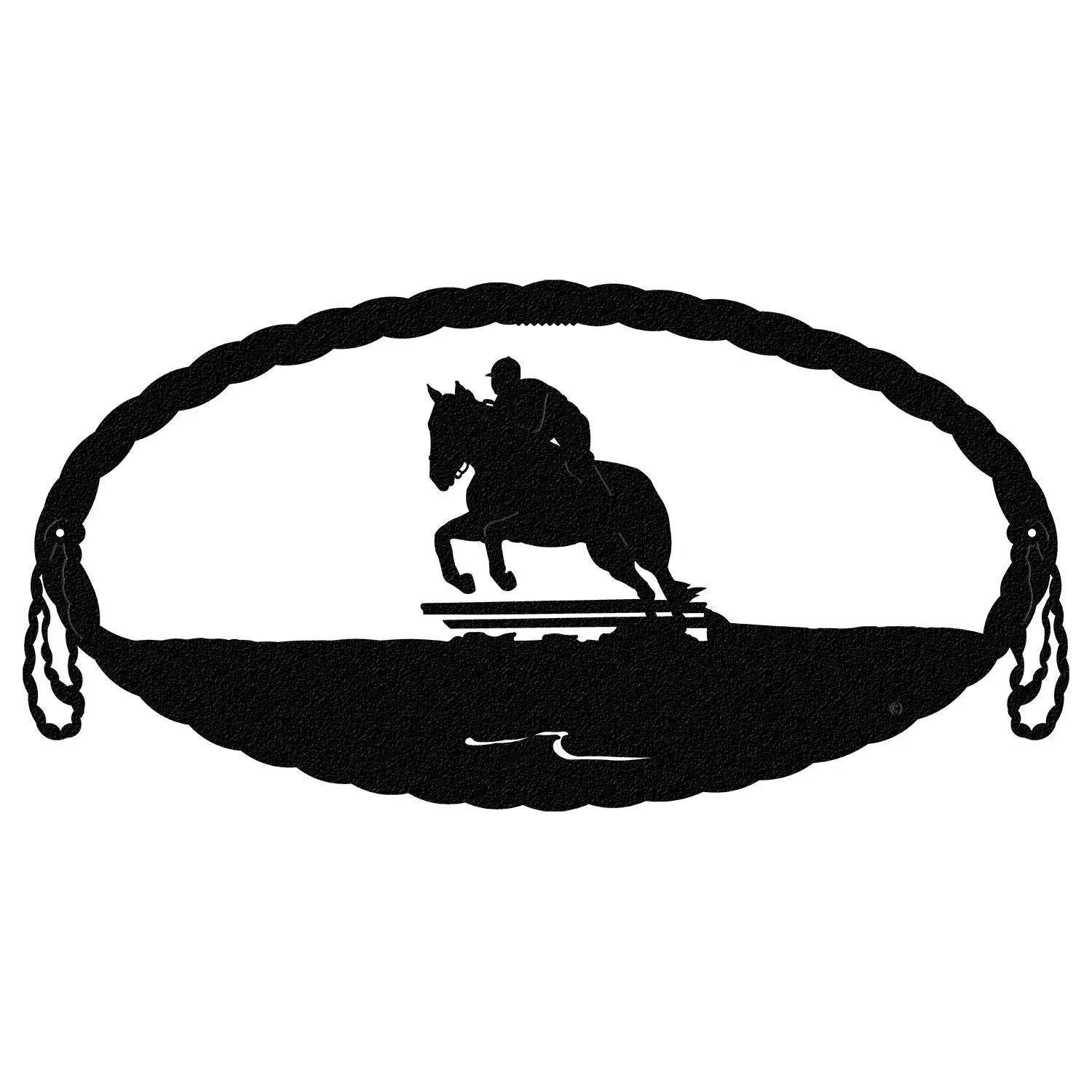 Hunter Jumper Horse 22" x 11" Oval Wall Art