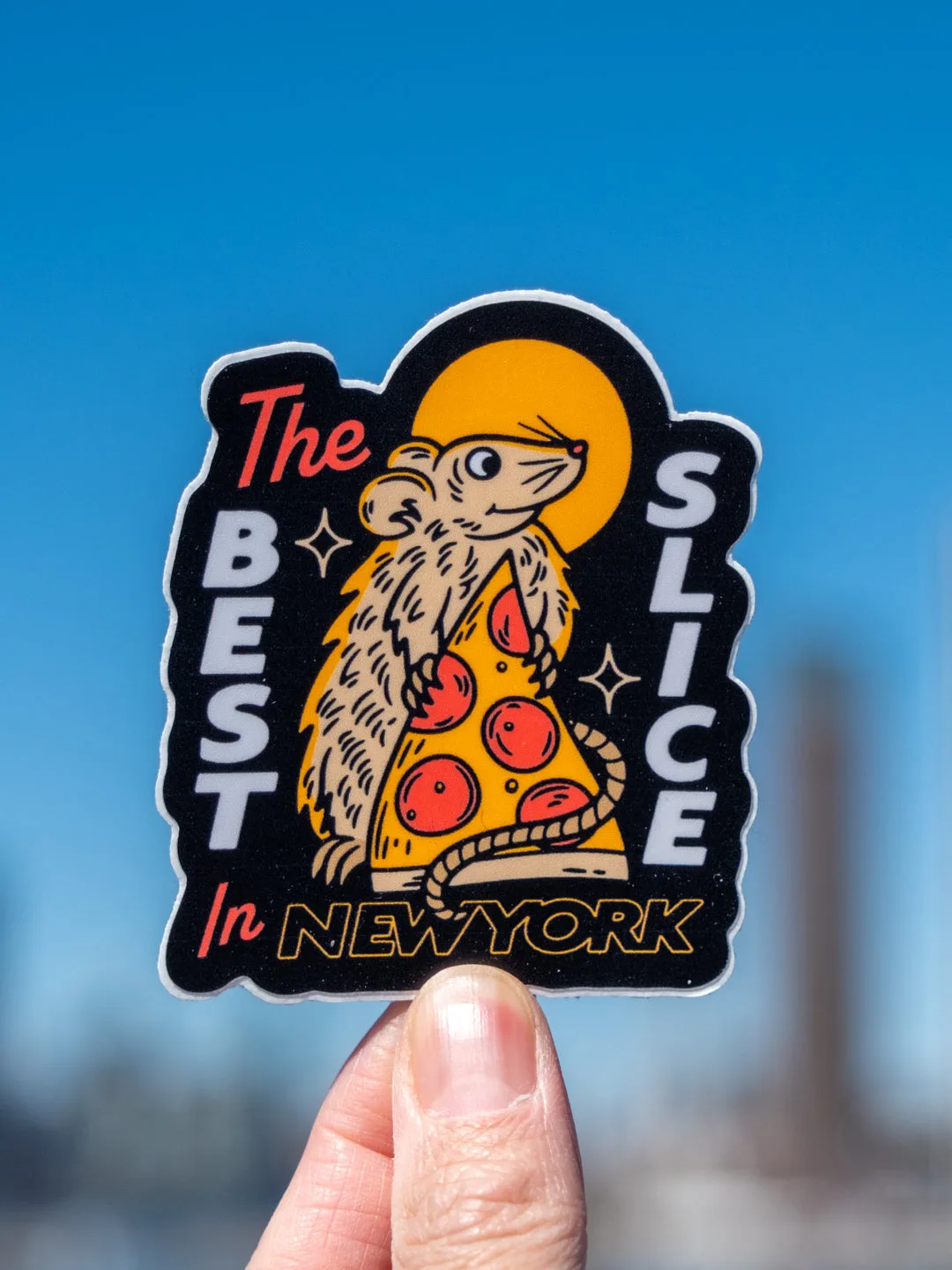 피자 랫 'Best Slice In New York' - 다이컷 비닐 스티커