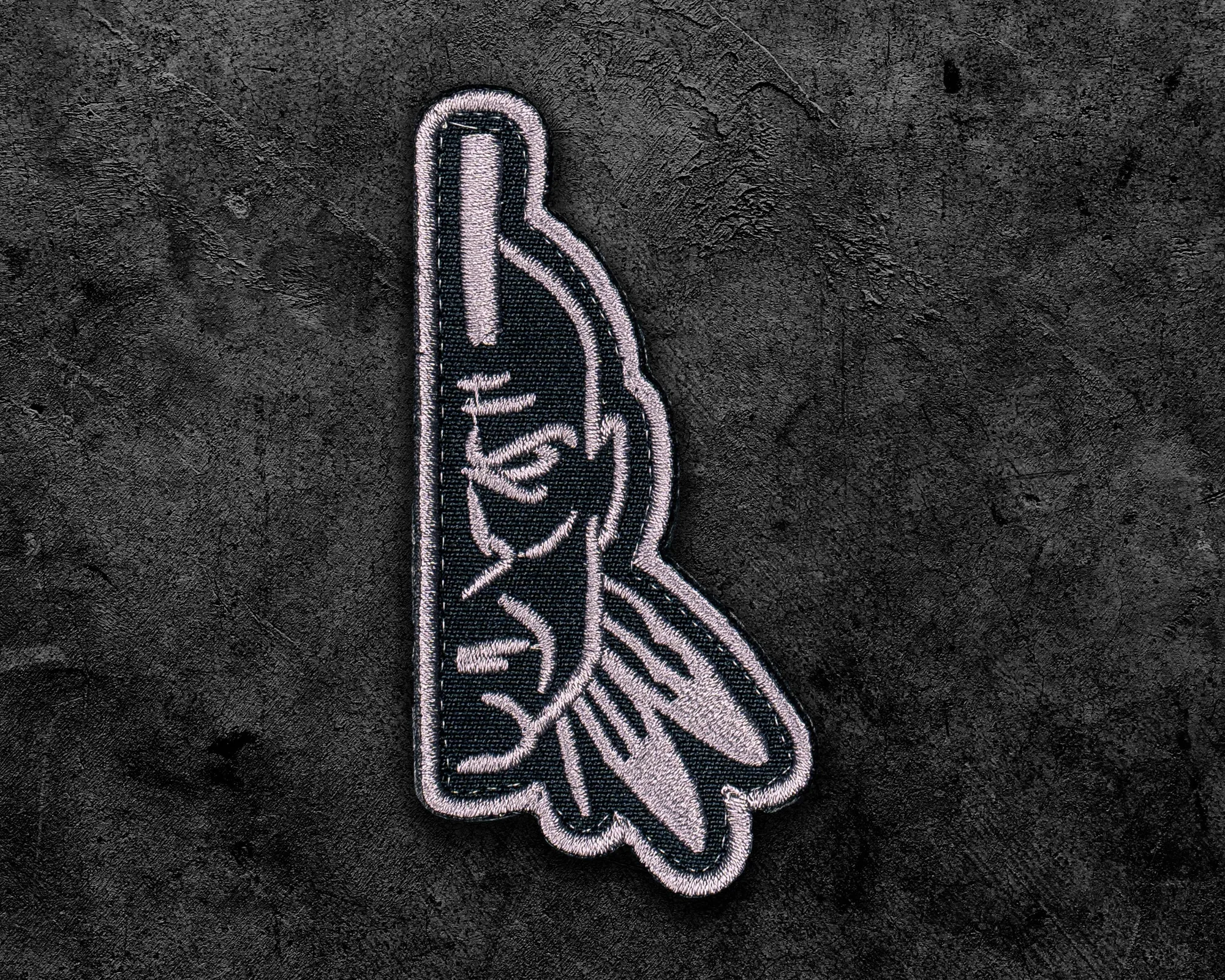 Patch velcro brodé Half Face (gris)