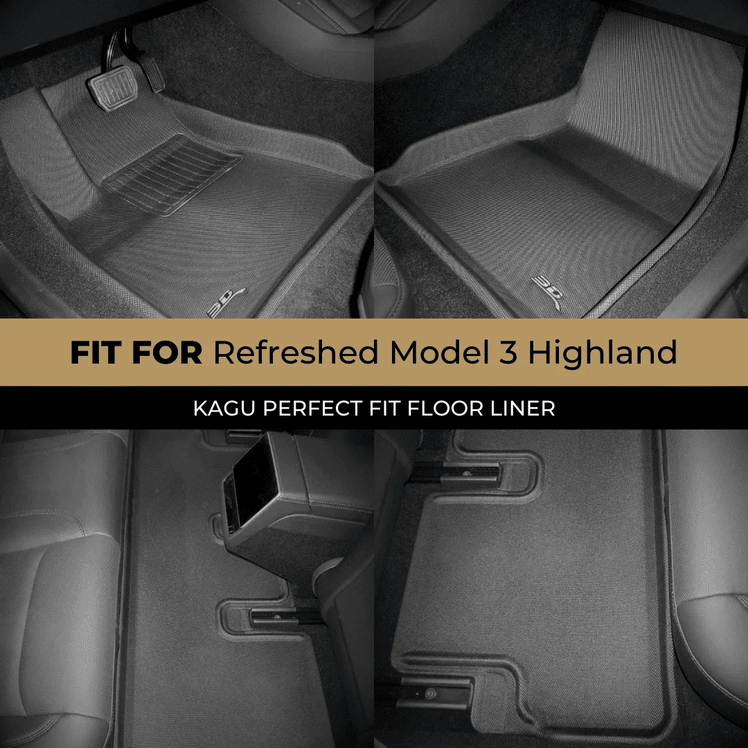 3D MAXpider Alfombrillas Kagu para Tesla Model 3 Highland - Negro