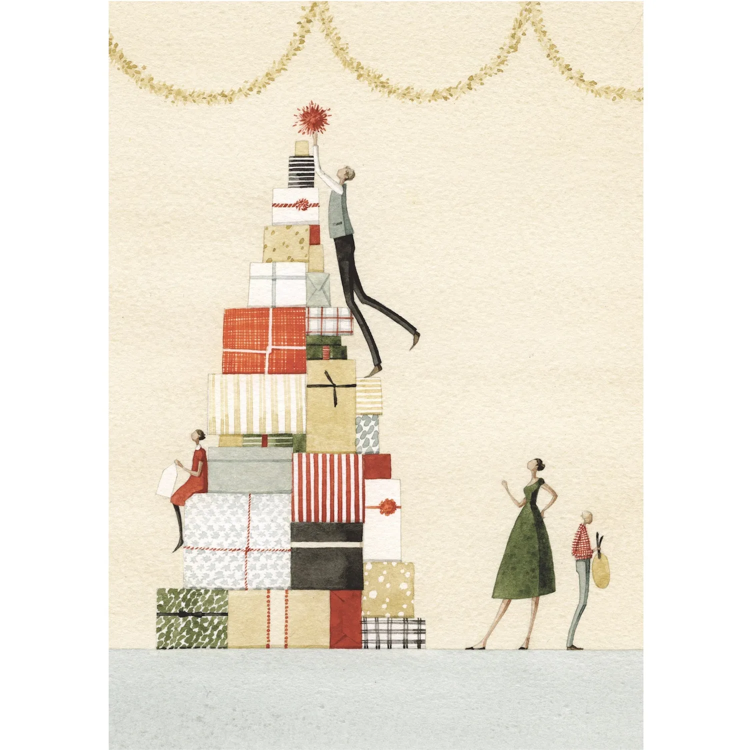 Present Pile Greeting Card