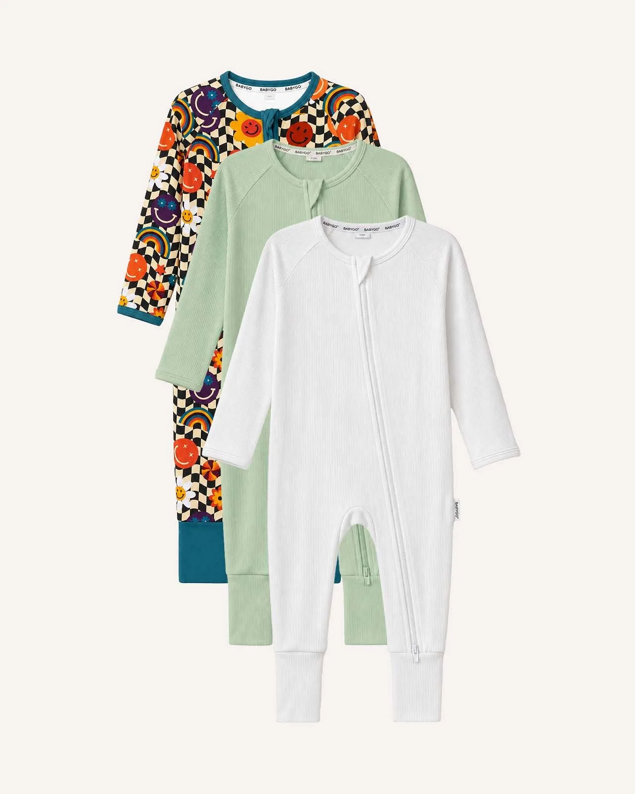 BABYGO® Zip Sleepsuit | 3 Pack