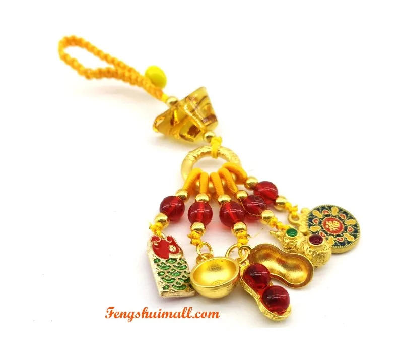 Five Good Fortune Hanging with Wulou Lucky Charm