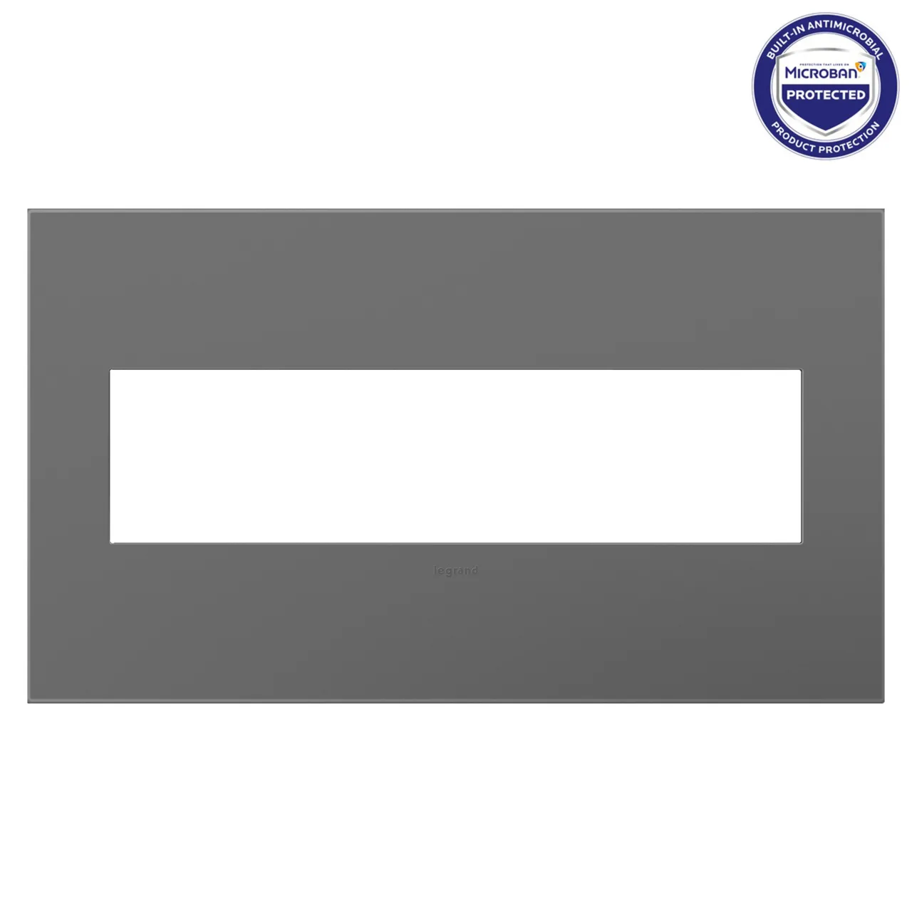 adorne® Magnesium 4-Gang Screwless Wall Plate with Microban®