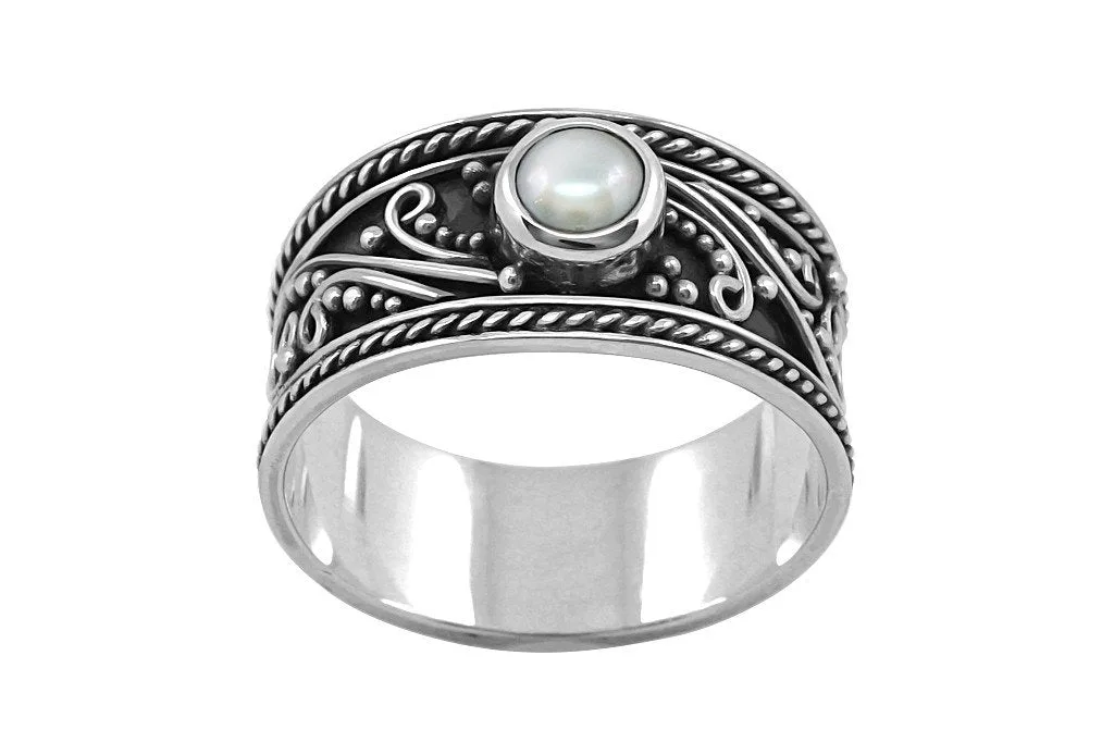 Anello Adeline in argento con perla