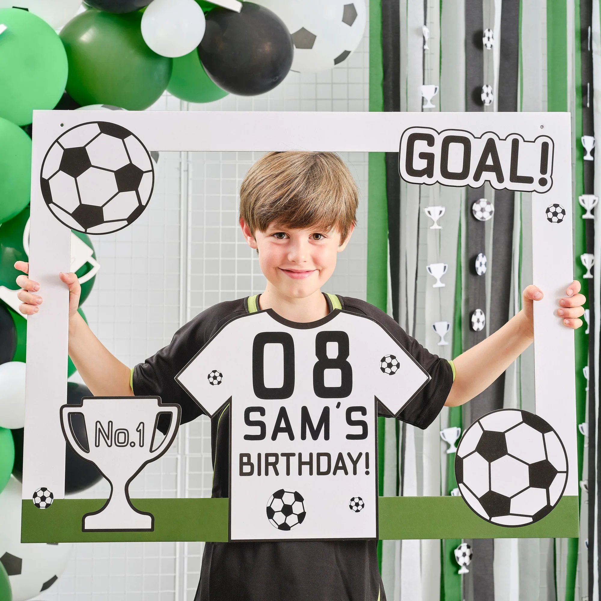 Personalisierbarer Fußballparty Fotobox-Rahmen