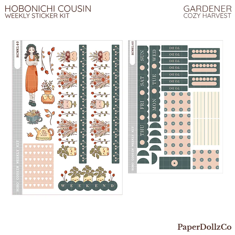 Gardener | Cozy Harvest | Hobonichi Cousin Weekly Kit | hcwk140