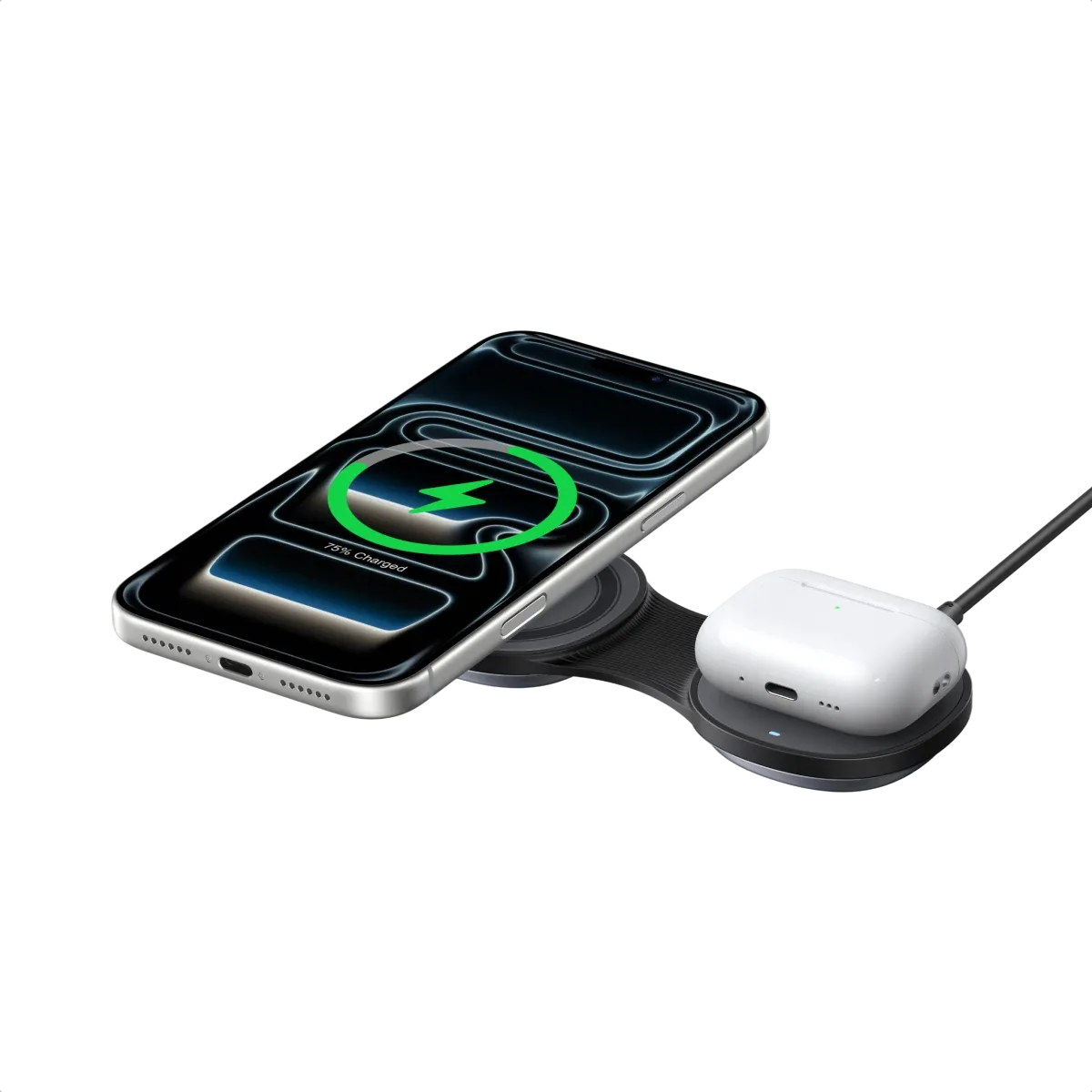 شاحن لاسلكي مغناطيسي قابل للطي UGREEN MagFlow 2 في 1 بقدرة 25 واط