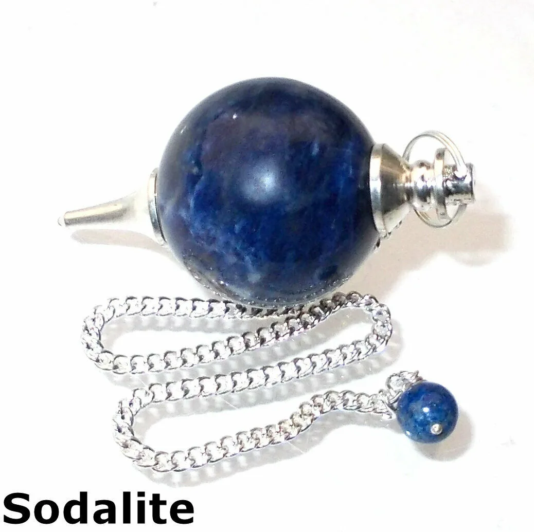 Sodalite Sphere Gemstone Dowsing Pendulum