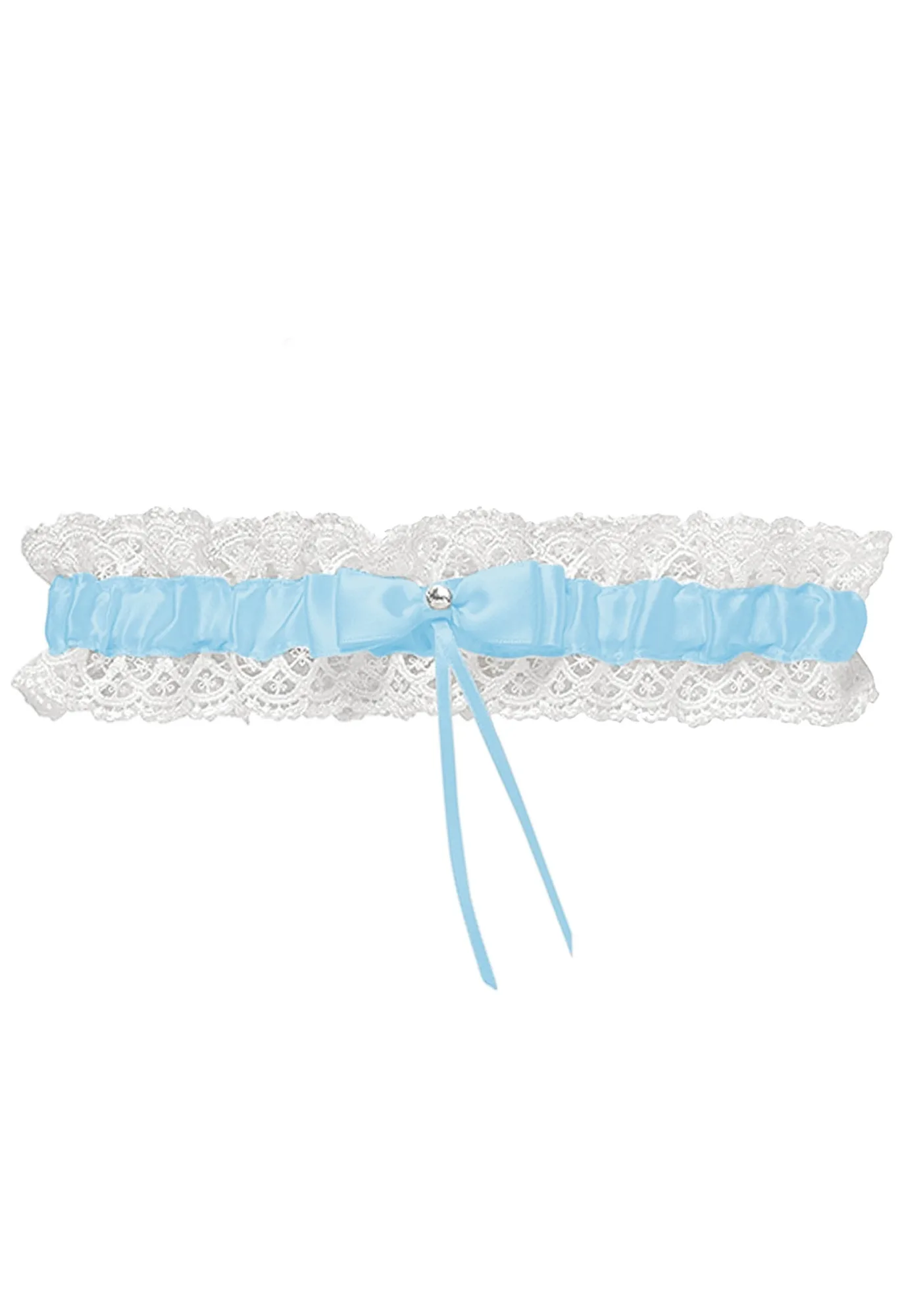 Porte-jarretelles de mariée dentelle vintage - Bleu bébé