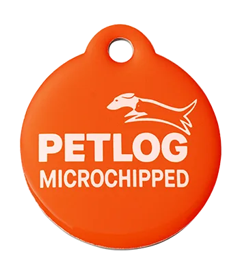 Petlog Orange Runde Tag (Klein) – Leicht, Stahl, gravierbar