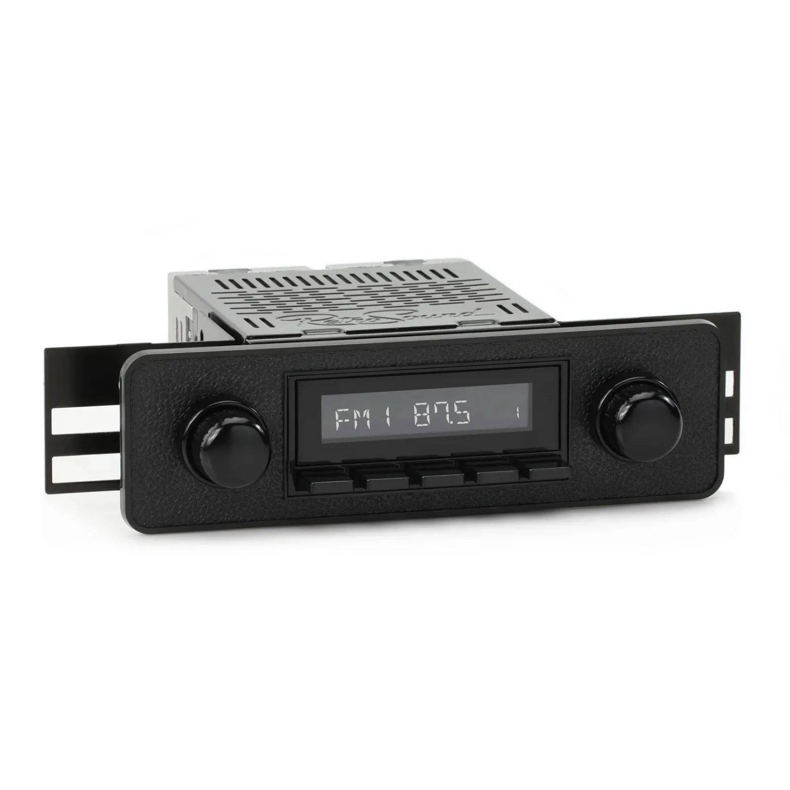 RetroSound Euro Style Motor 1 Bluetooth FM AM Radio All Black Classic Car Stereo