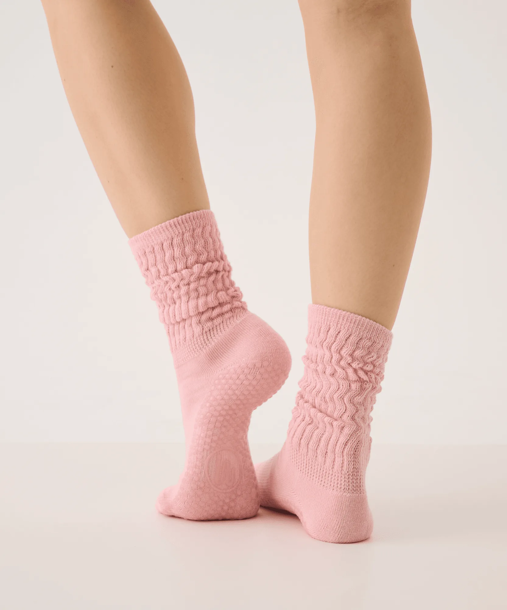Scrunch Grip Socks - Pink