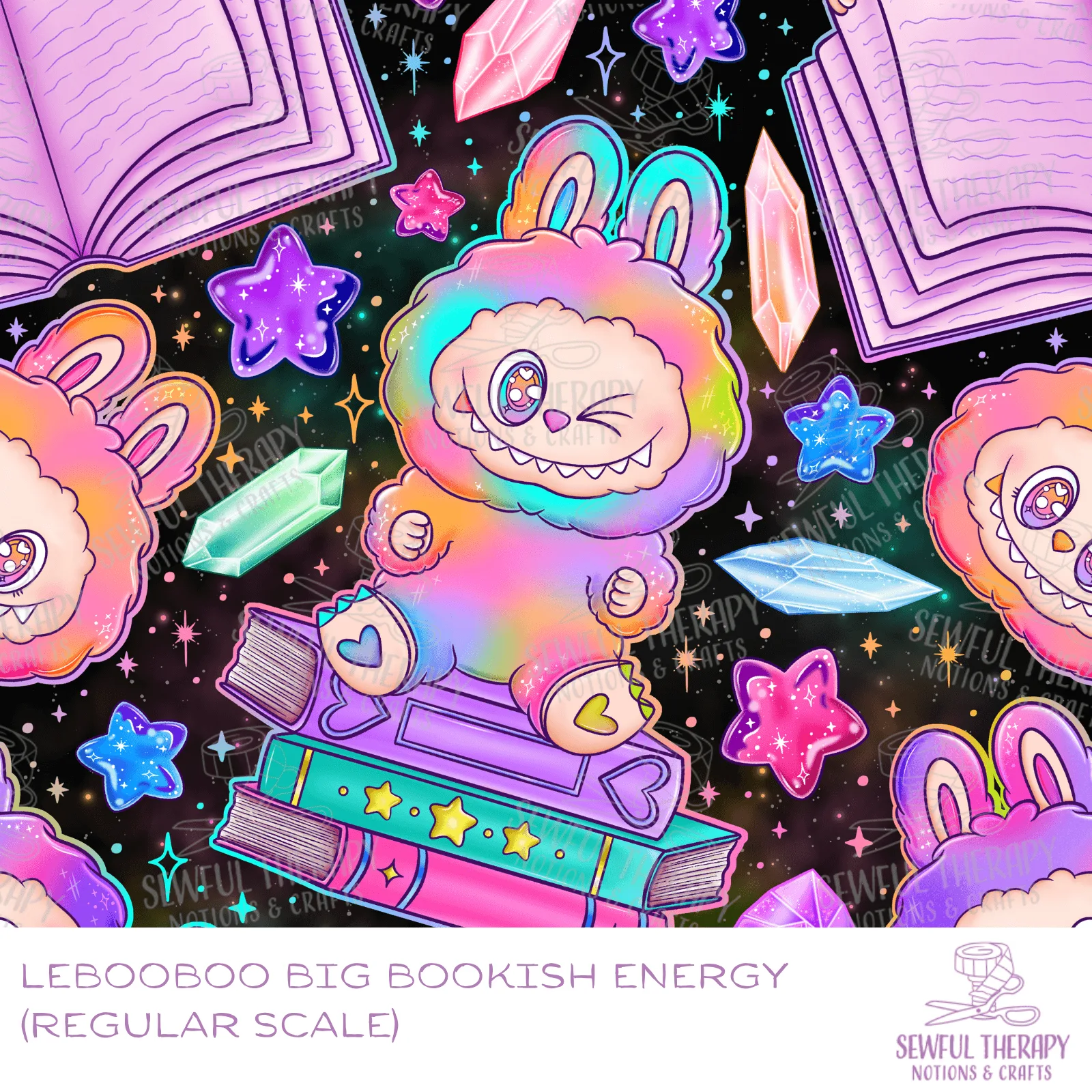 LeBooBoo Big Bookish Energy BLACK SewSmooth (YD)