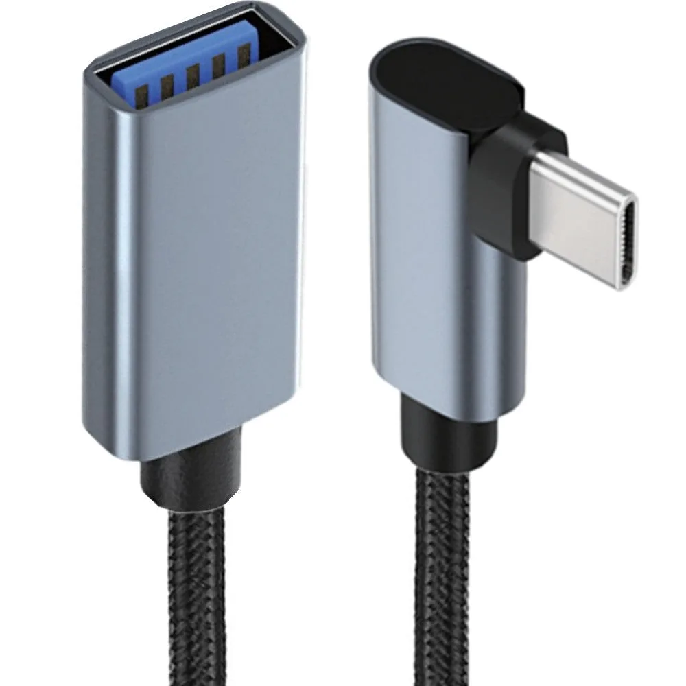 كابل تمديد USB-C 3.1 ذكر بزاوية إلى USB 3.0 أنثى OTG 5 جيجابت/ثانية
