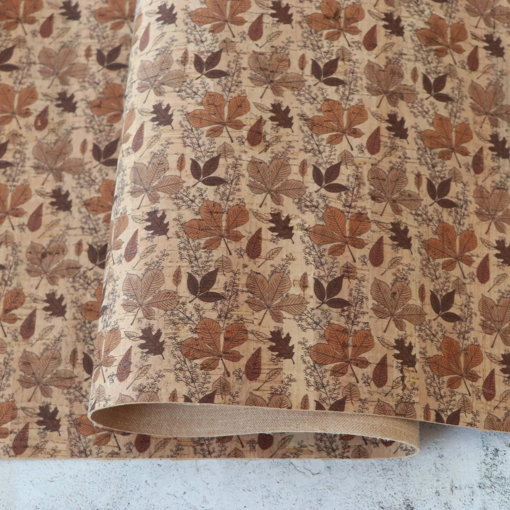 Autumn Leaves Cork Fabric