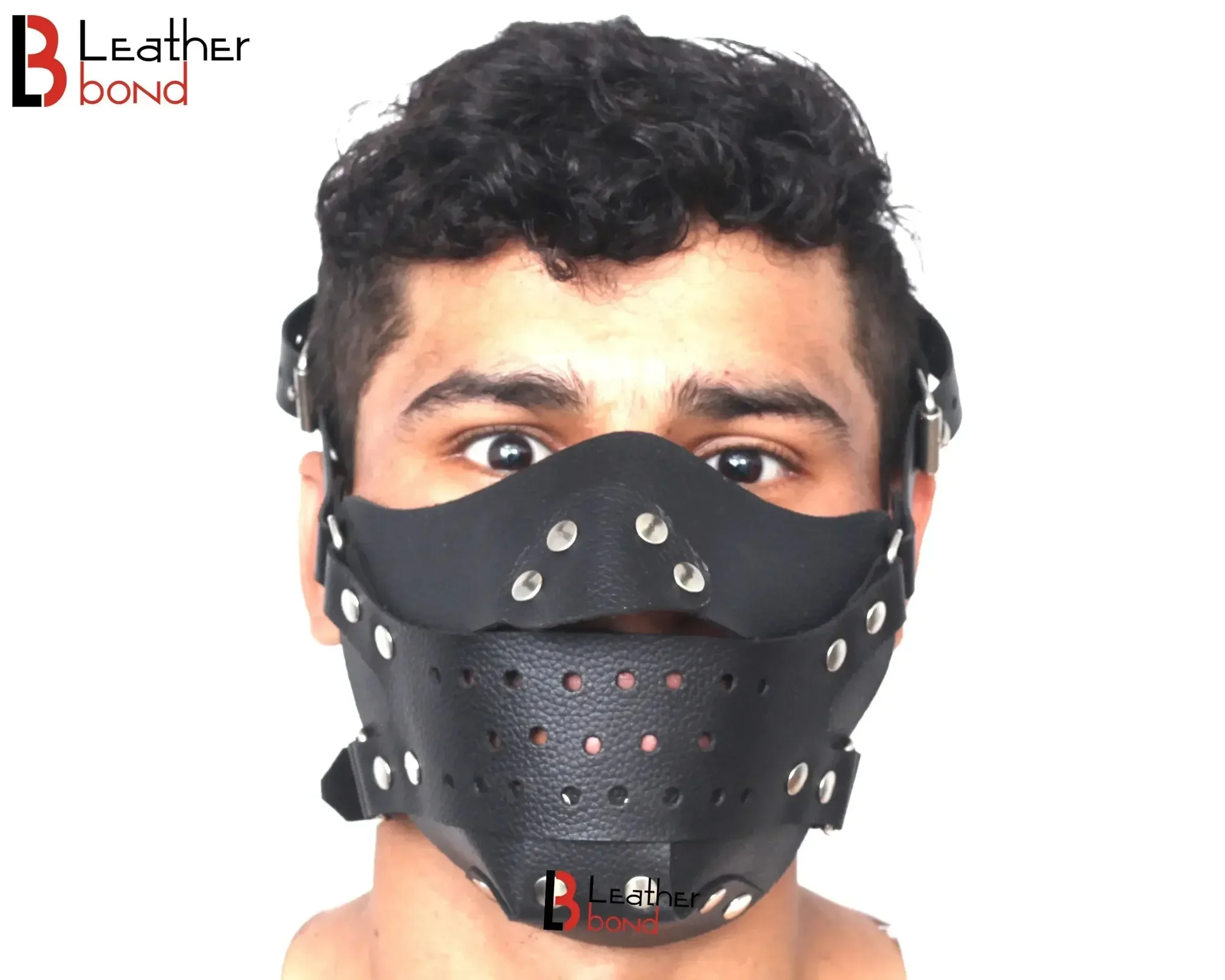 Capucha de privación sensorial steampunk de cuero de vaca genuino para Halloween y disfraz de recreación