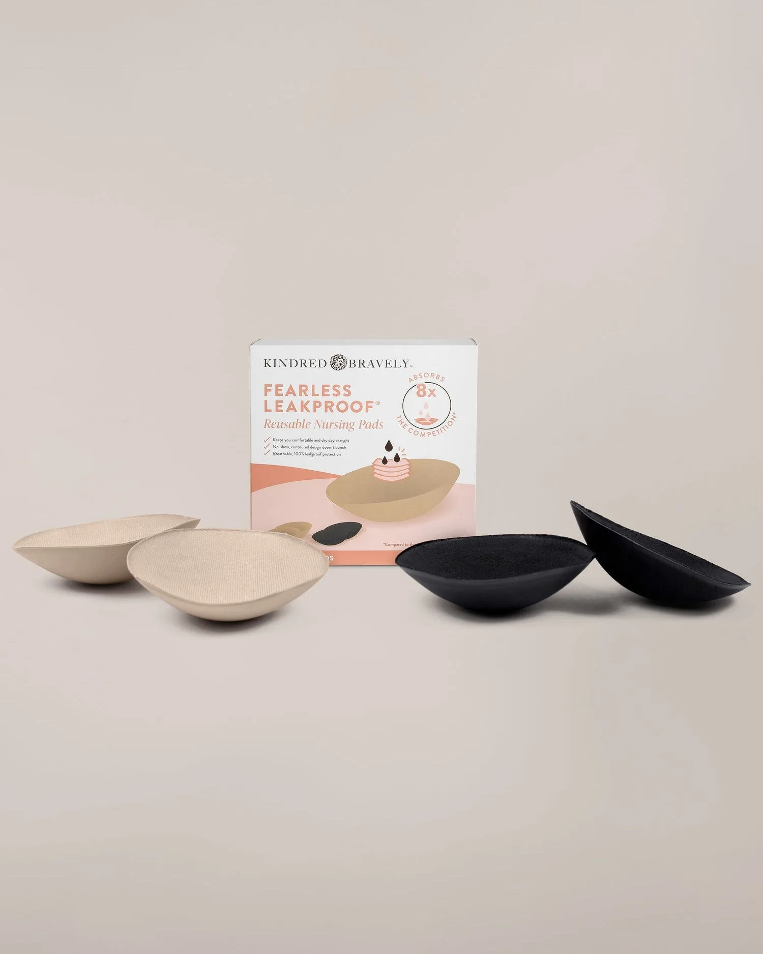 Fearless Leakproof® Reusable Nursing Pads | Black & Beige