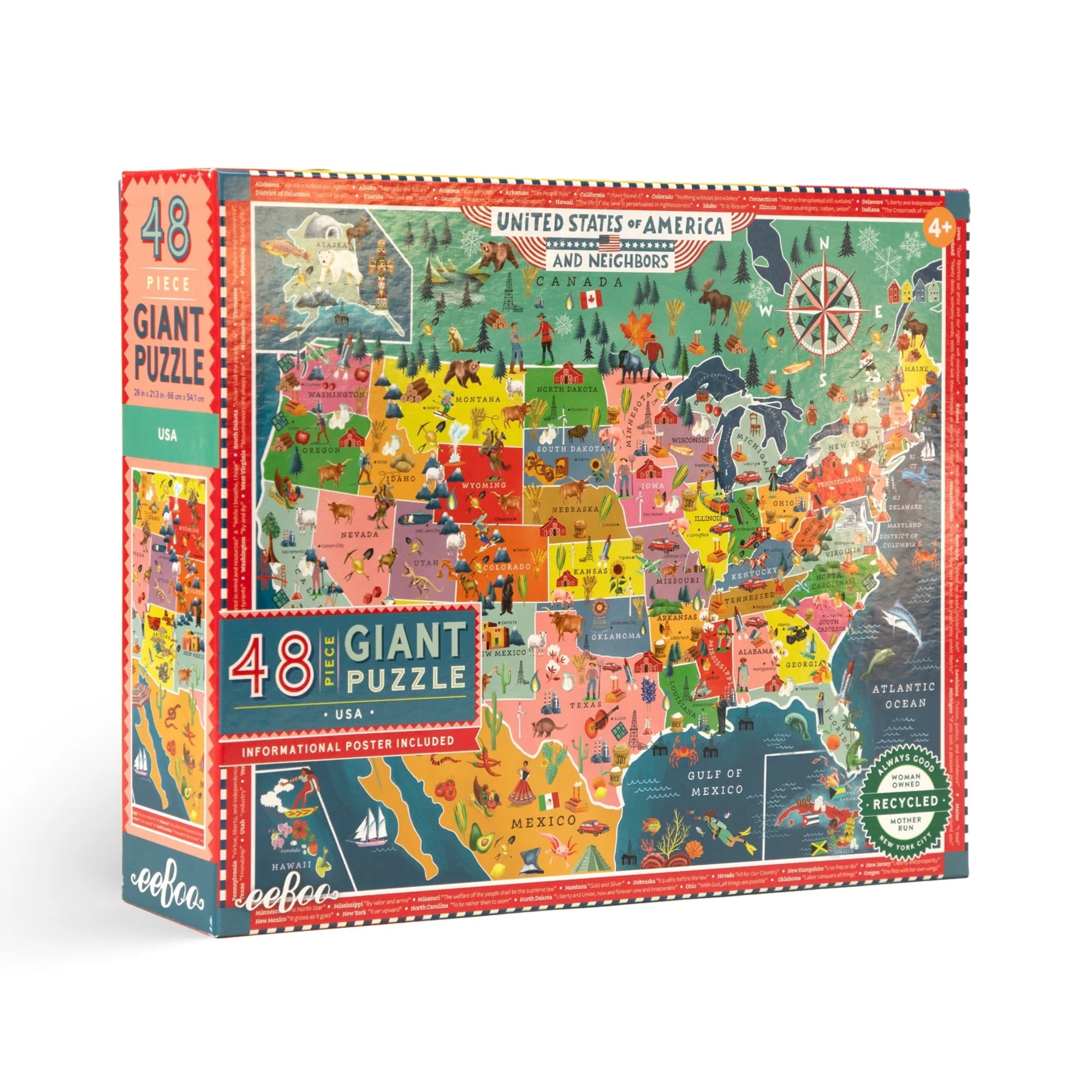 USA Map 48 Piece Giant Puzzle