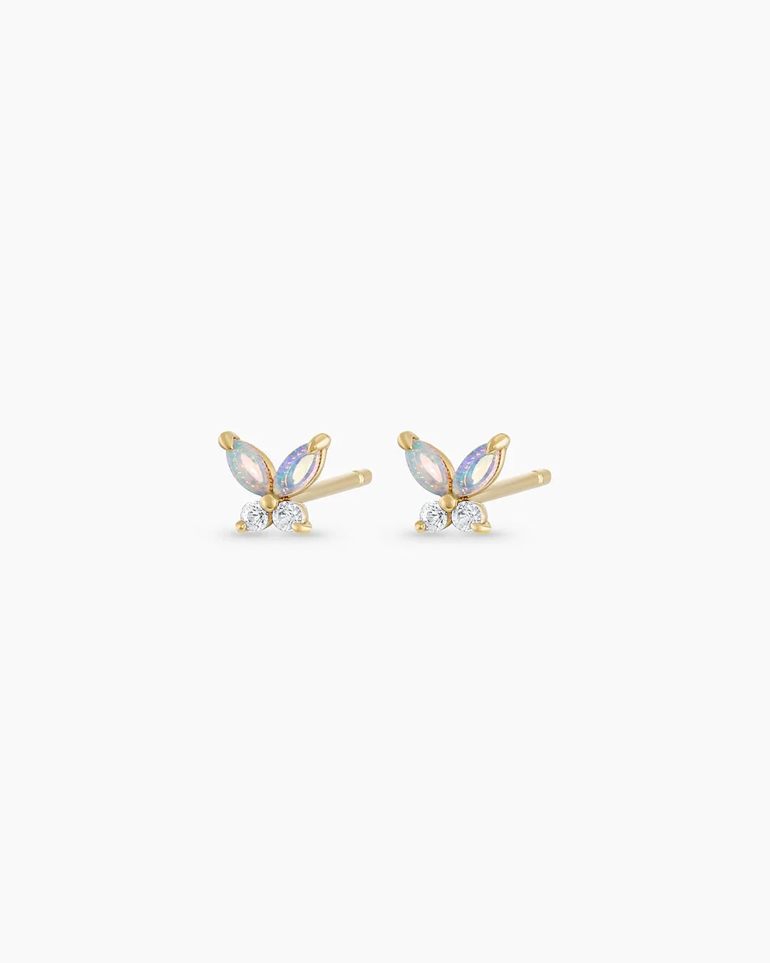14K Gold Opal Butterfly Studs