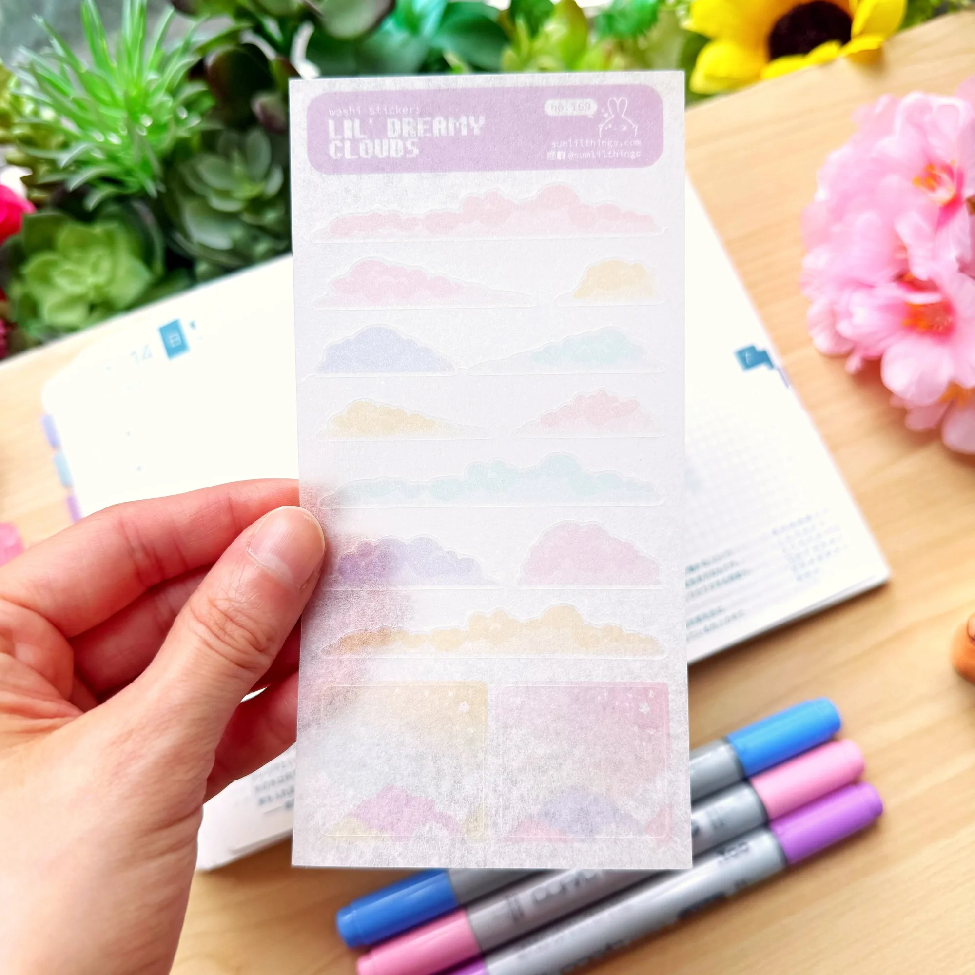 Pegatina Washi - Pequeñas Nubes Soñadoras