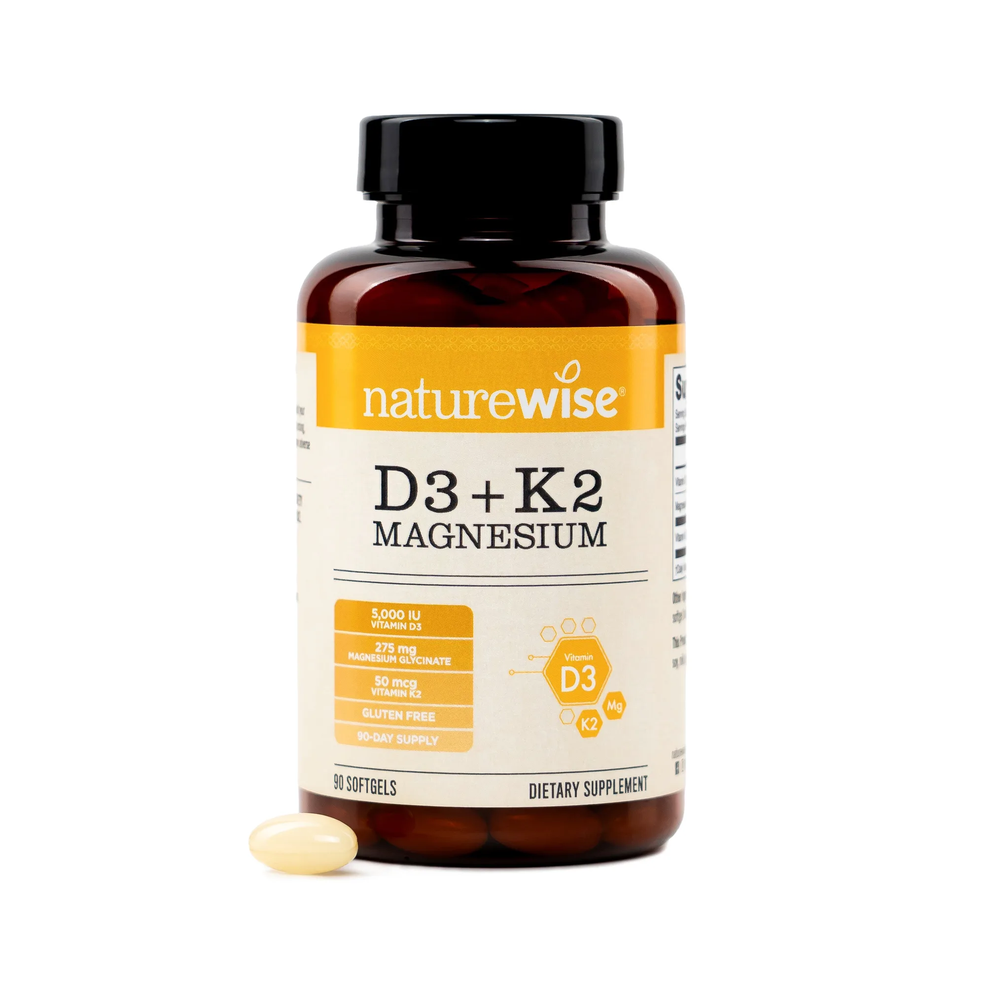 Vitamin D3 + K2 with Magnesium Glycinate