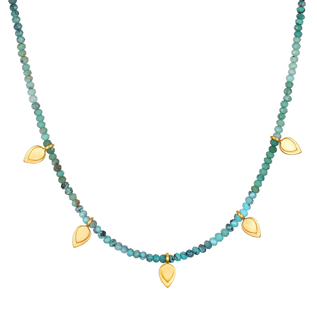 Collier Choker Pétale Turquoise Espoir Émergent