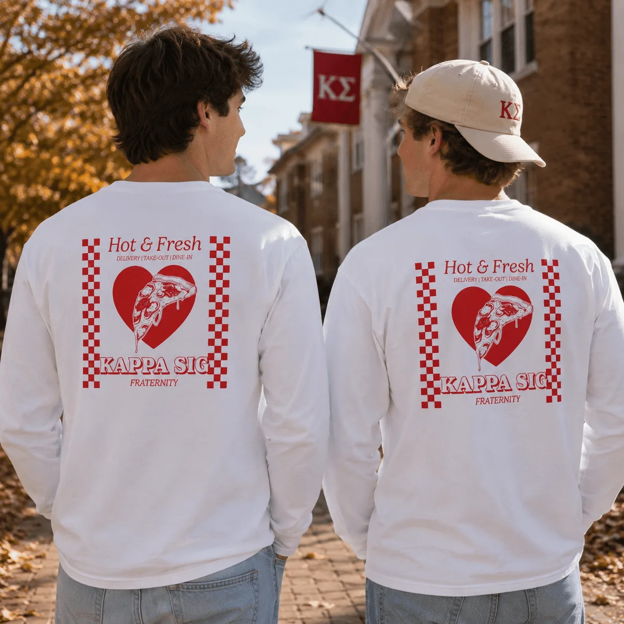 Kappa Sig Hot and Fresh Pizza Long Sleeve Tee