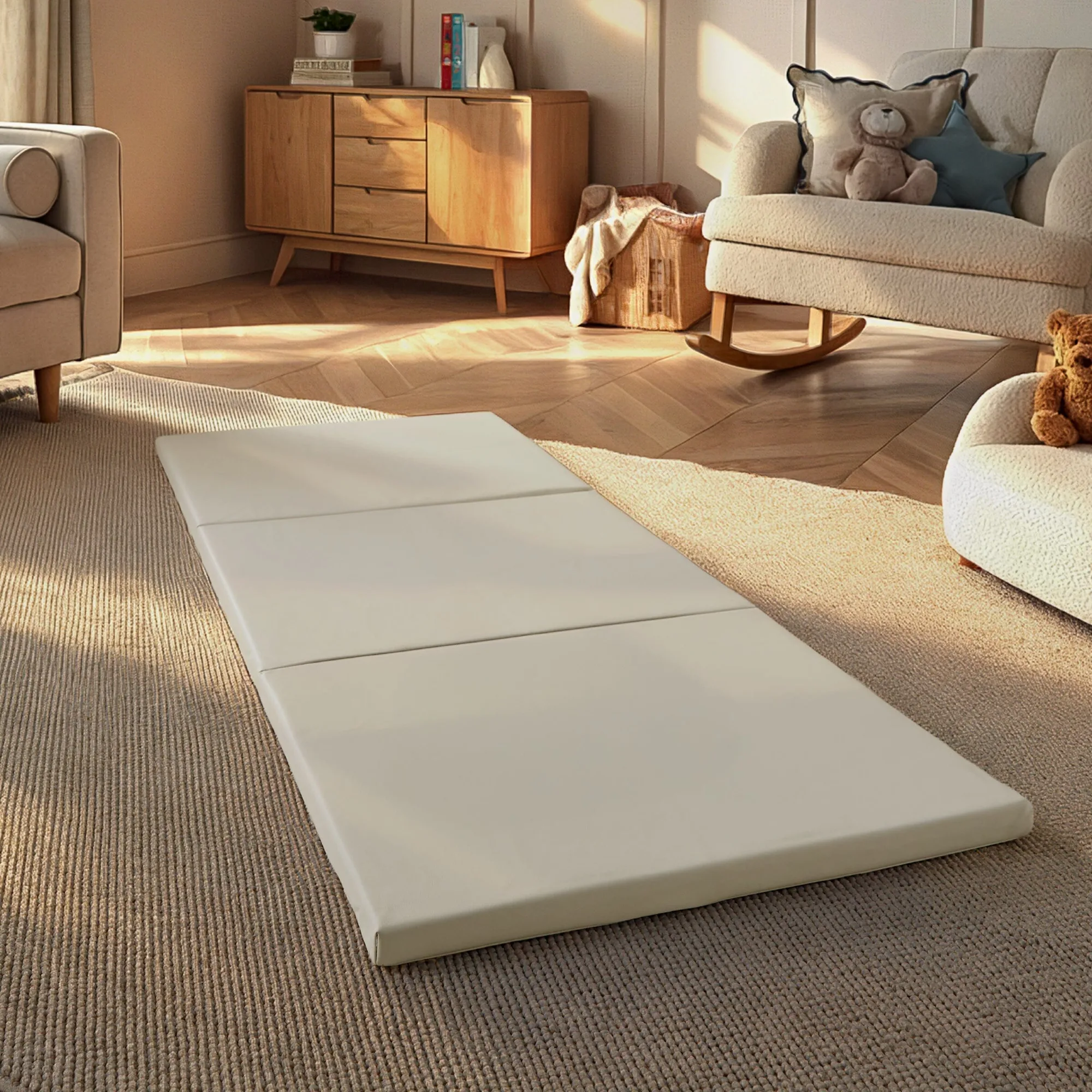 Soft Play 3-Fold Tumble Mat - Pebble