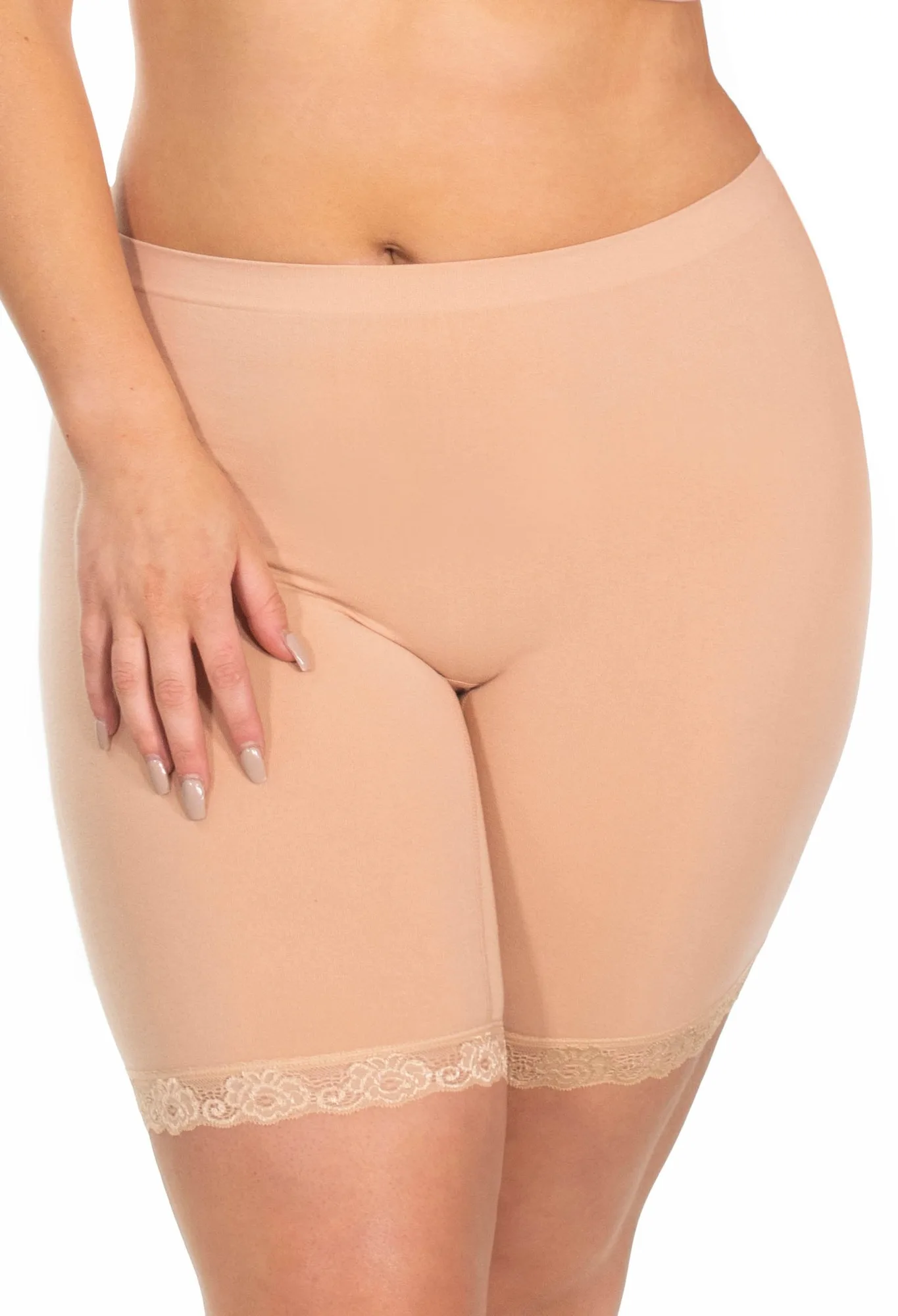 Anti-schuring kant midi katoenrijke shorts