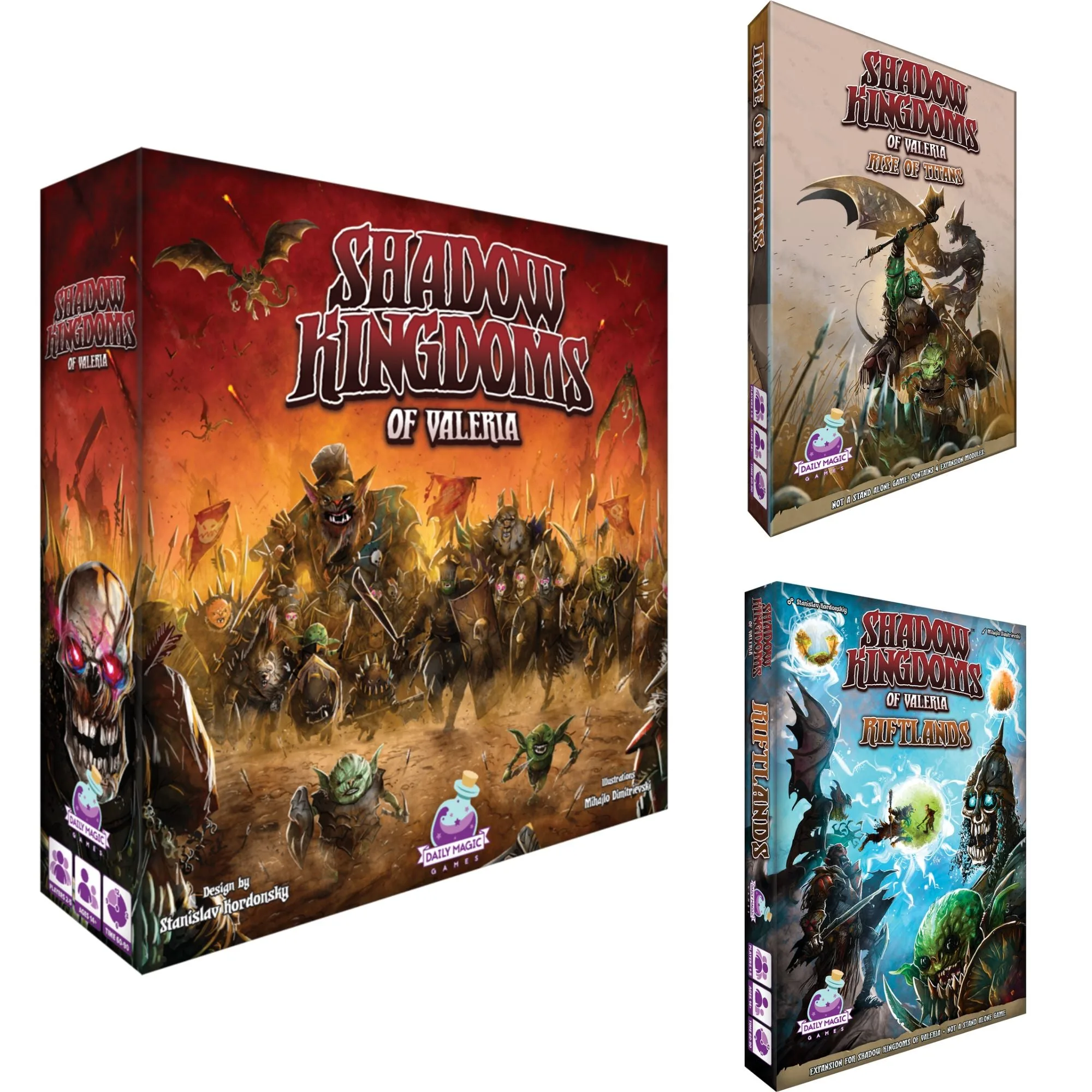 Shadow Kingdoms of Valeria – Pack complet (Base + Riftlands + Rise of Titans)