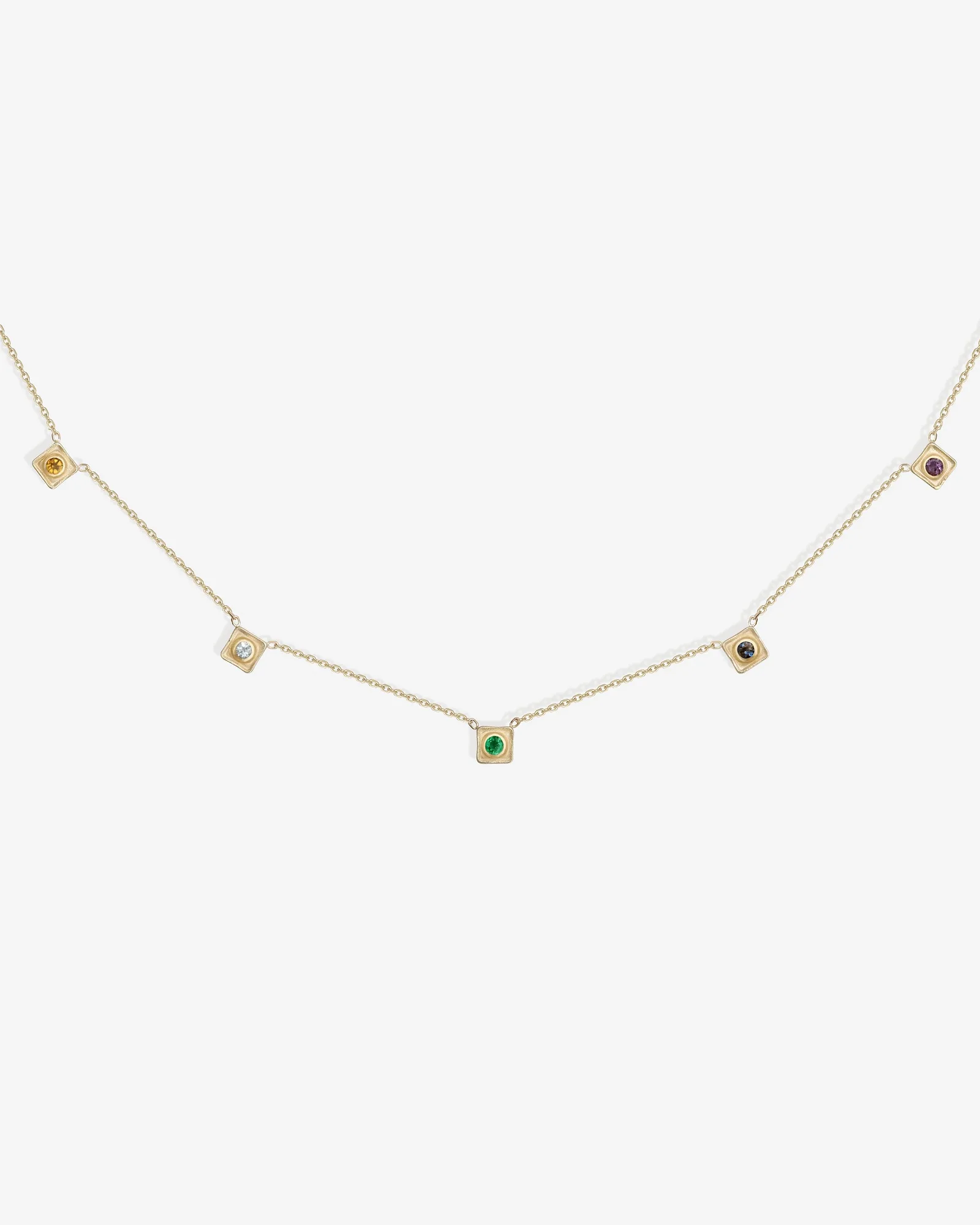 Florence Birthstone Necklace 14K Solid Gold
