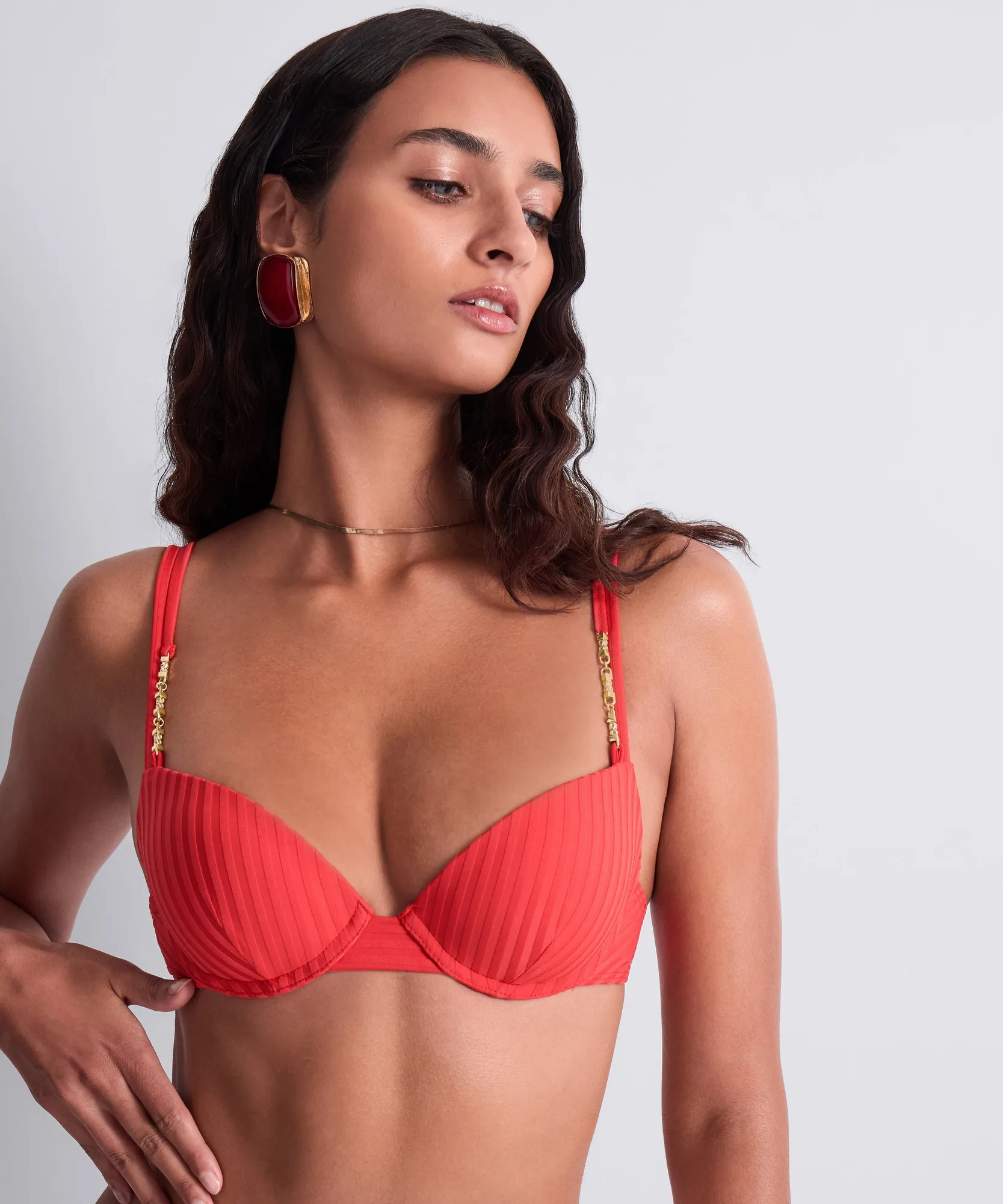 Sun Pop Moulded push-up bra Corail