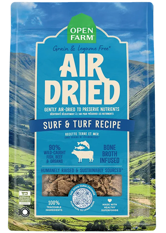 Guide d'achat : nourriture pour chien Surf & Turf séchée à l'air
