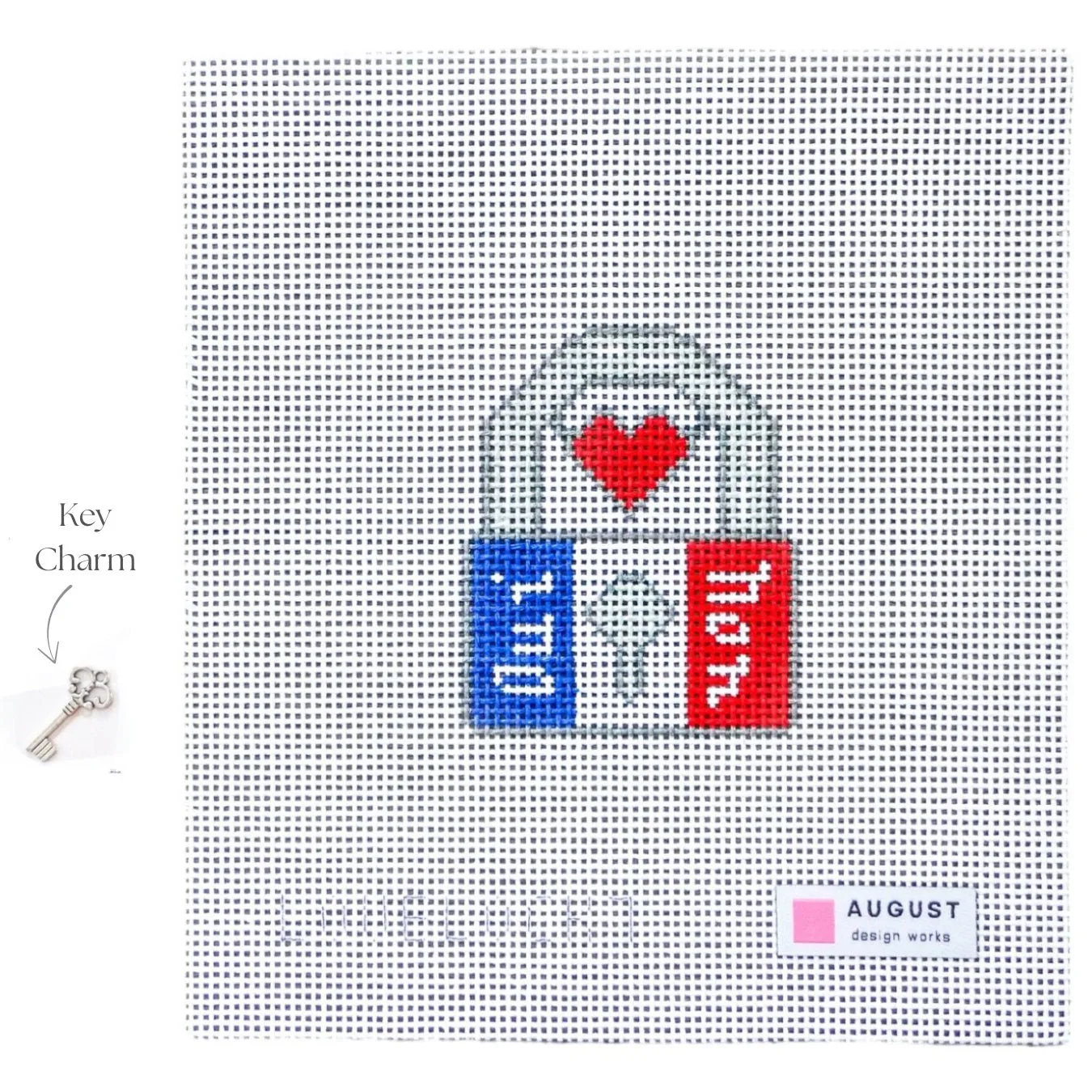 Paris Love Lock - Needlepoint Canvas + Key Charm (Wholesale)