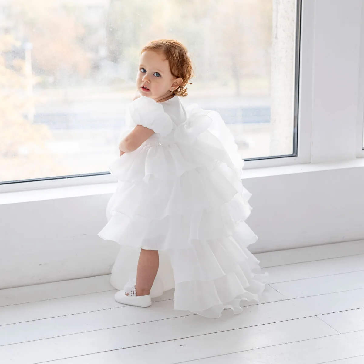 How to Dress a Baby Girl in a Lace Baptism Gown with Train