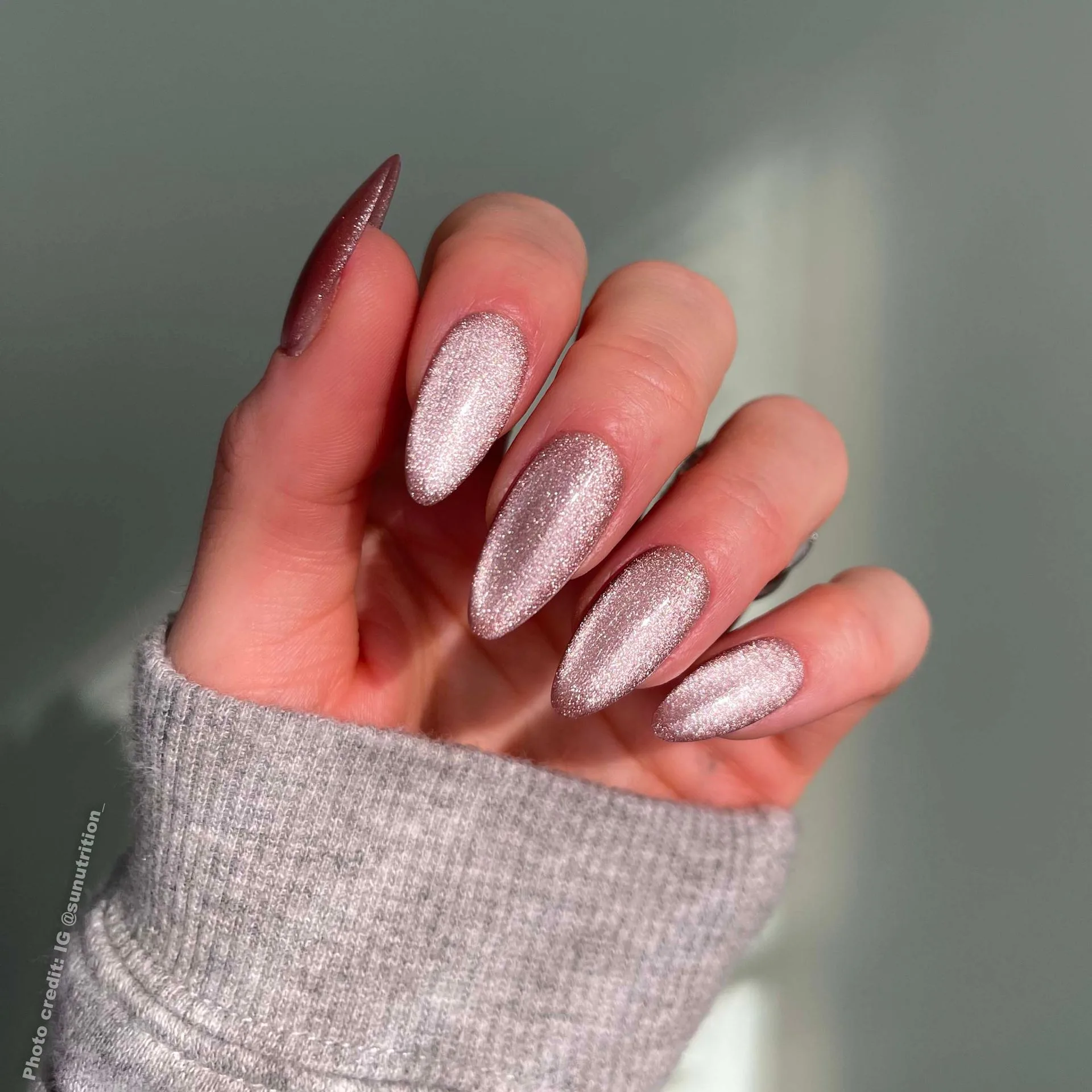 Handmade- Chiffon Layer Natural Cat Eye Effect Press On Nail Set