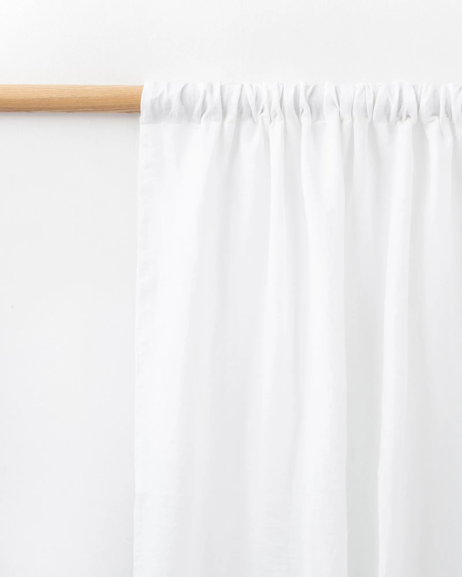Rod pocket linen curtain panel (1 pcs) in White