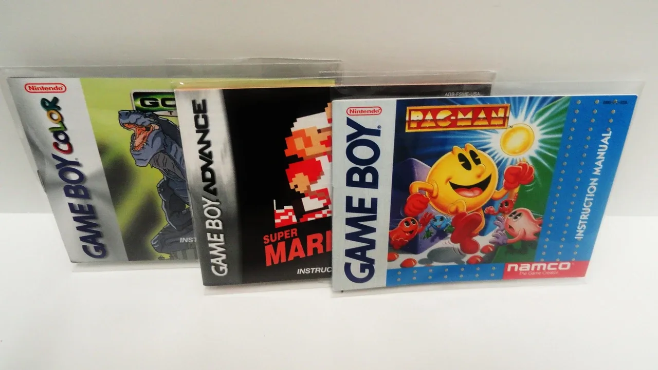 Storage Bags for Game Boy Manuals (GB, GBC, GBA)