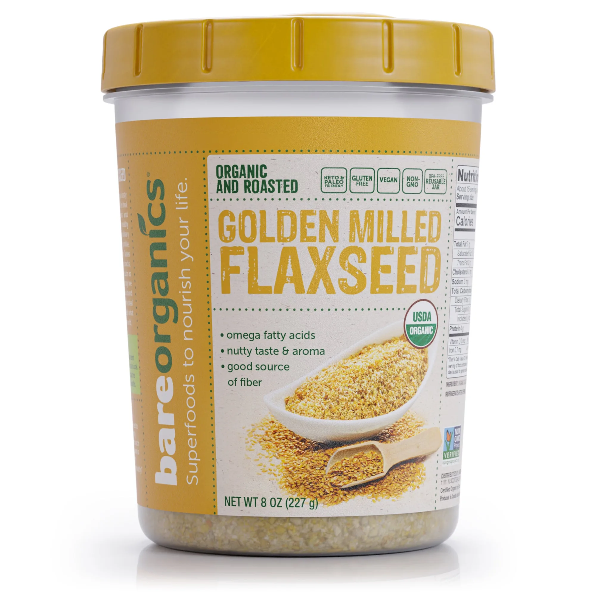 Goldene gemahlene Leinsamen