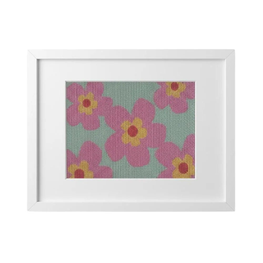Stash Buster | Frenesi floral rosa, bordado à agulha, APENAS TELA