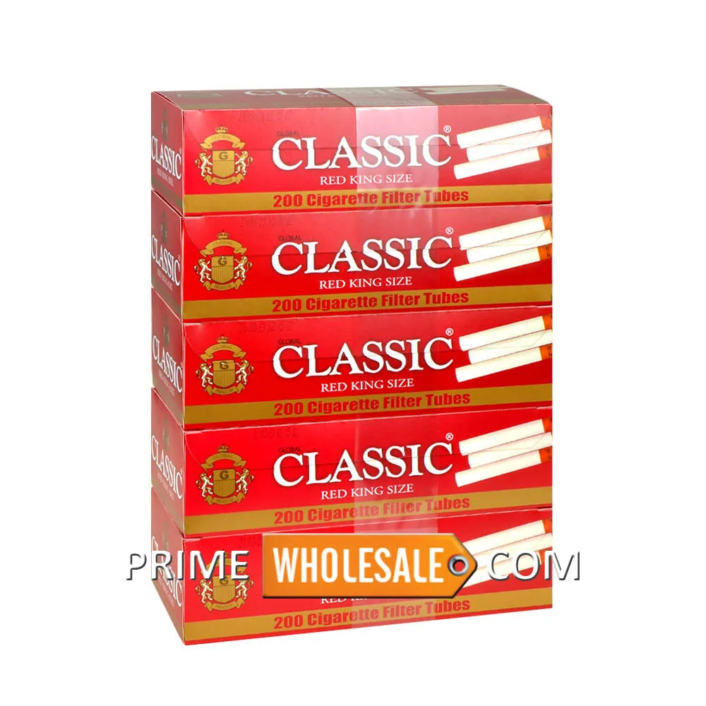 Klassieke filterhulzen: King Size Red vs 100 mm Blue