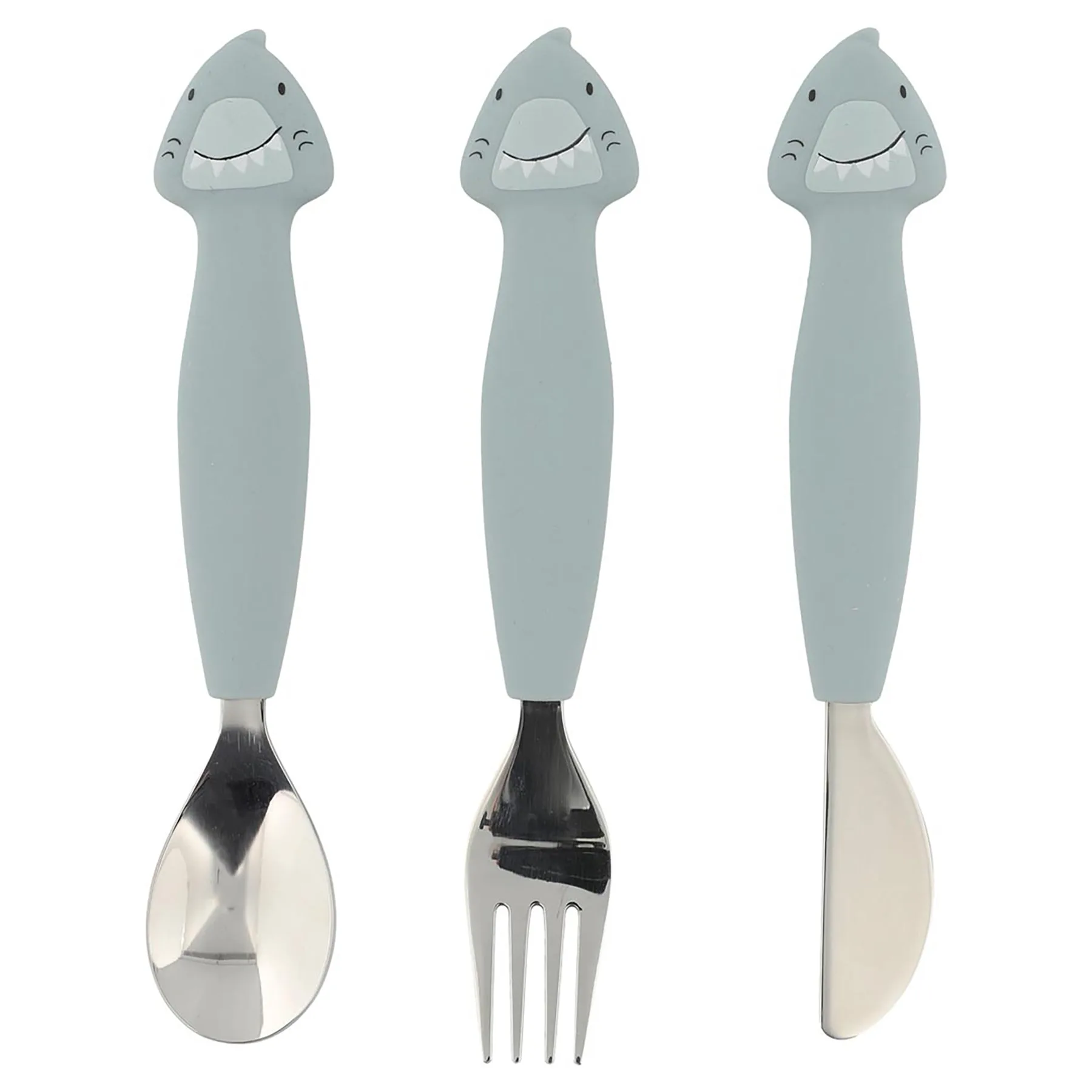 Set de couverts en silicone 3 pièces - M. Requin